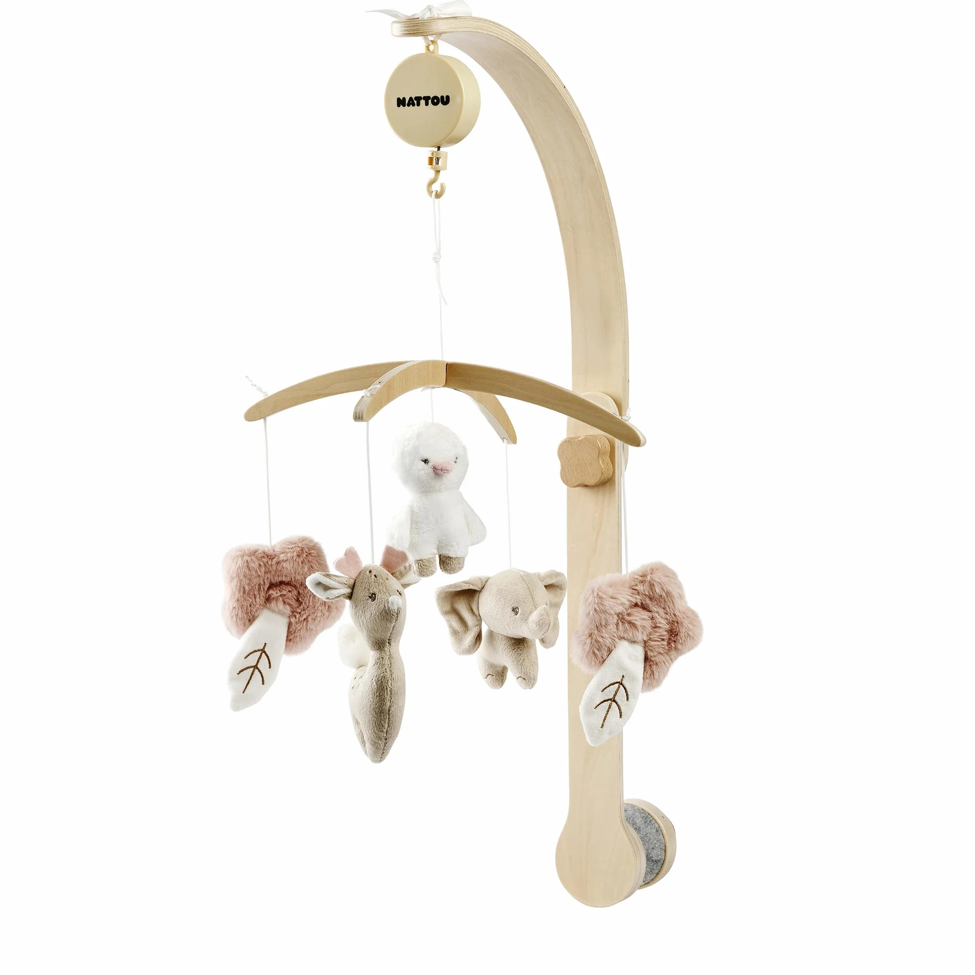 Nattou Mobile avec boîte à musique « La-Le-Lu » en polyester/bois, beige