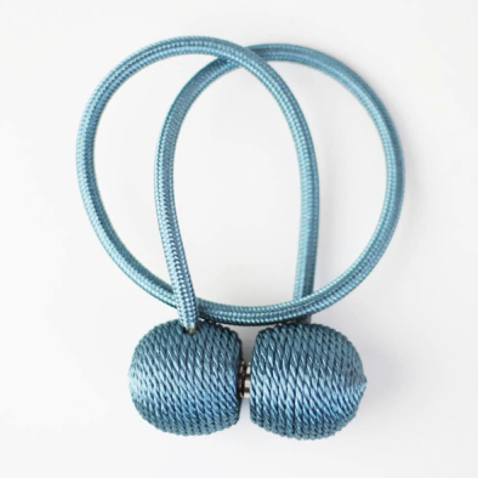 Embrasse de Rideau magnétique en Polyester, Accessoire décoratif pour la Maison, Beige, 49 cm (Bleu, 49 cm)