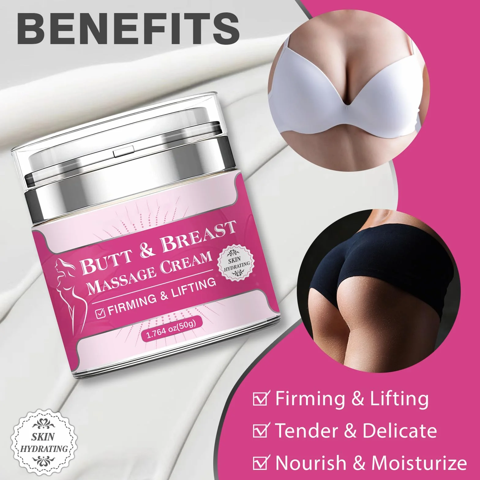 Crème d'amélioration de la Poitrine 50g Augmentante Hydratante Raffermissante Lifting Massage