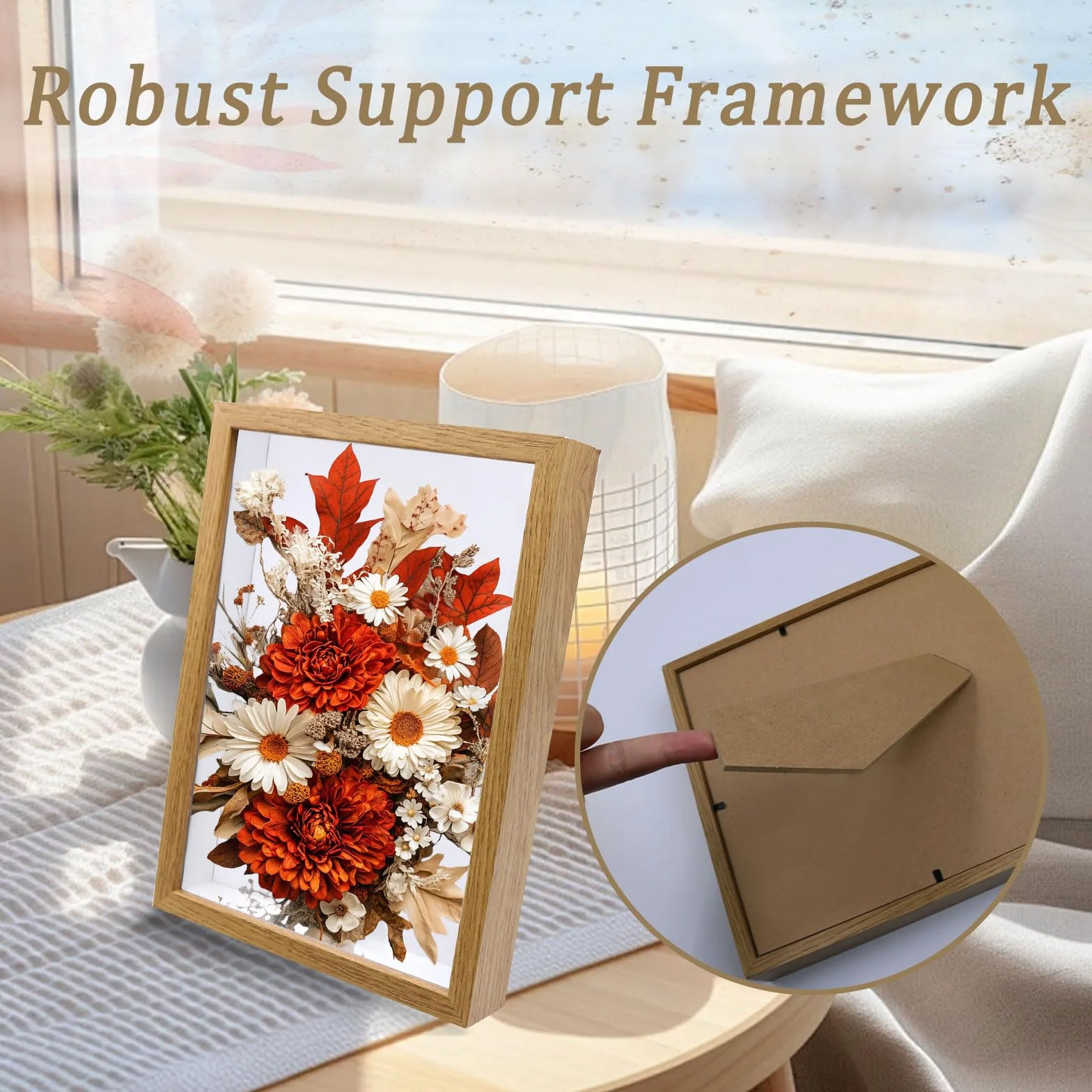 Cadre Profond avec Vitre pour Objet 3D A4 Cadre Photo Remplir Facile Fait Maison Fleurs Séchées Mariage Souvenirs Décoration DIY