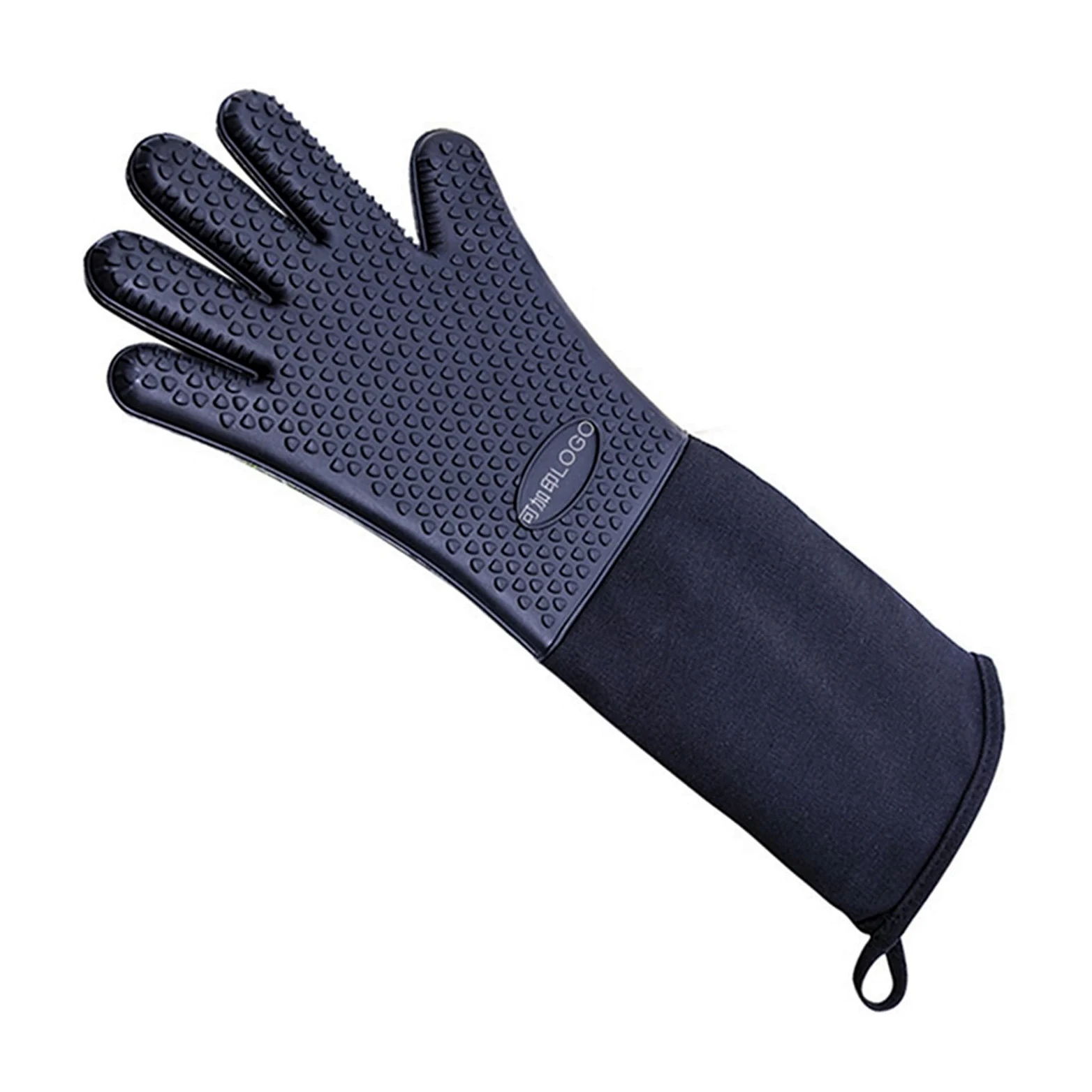 MRKU Gants de Cuisine Extra Longs, Unis, résistants à la Chaleur et antidérapants, Parfaits pour Le Barbecue et Les grillades.