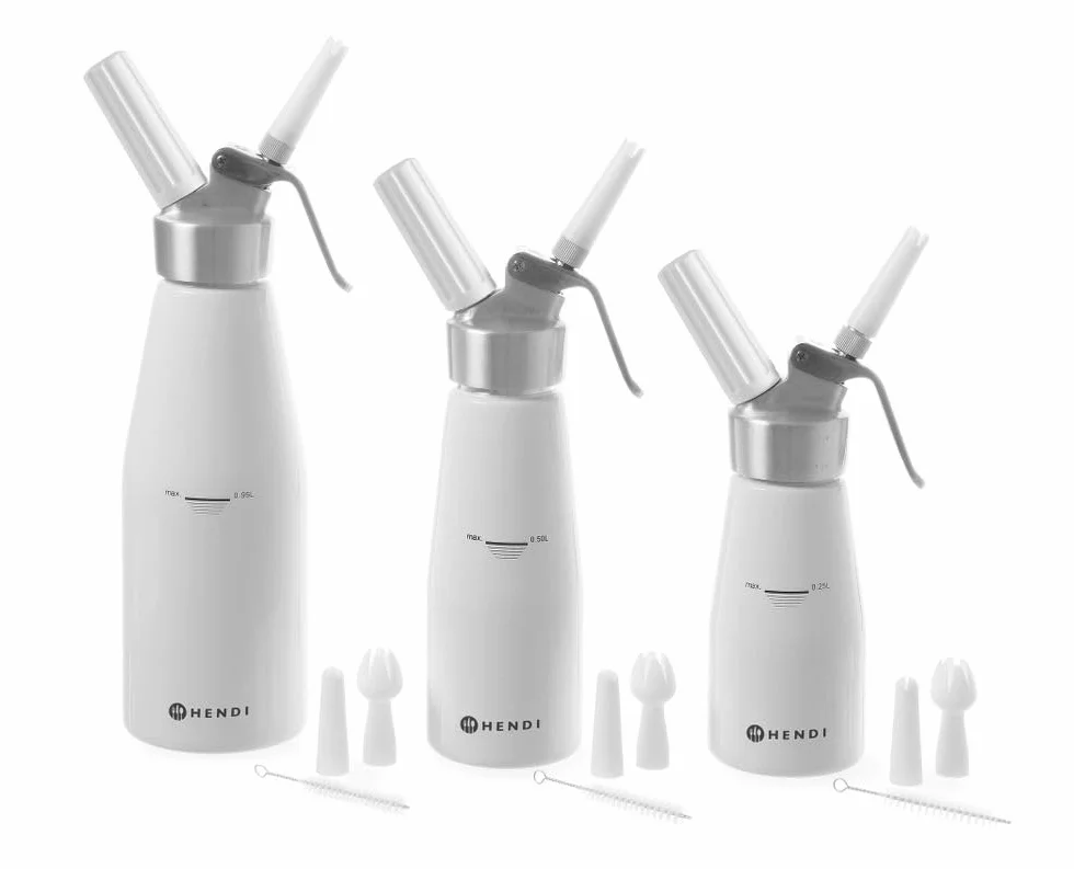 HENDI Siphon à chantilly 250ml aluminium avec douilles PP et brosse de nettoyage