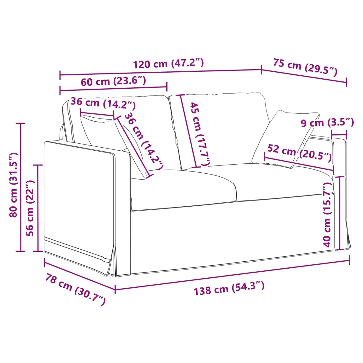 Canapé en velours rouge vin 138 x 78 x 80 cm - Meuble rembourré moderne avec design ergonomique et accoudoirs en bois pour salon, bureau, chambre d'amis, détente, lecture, assise