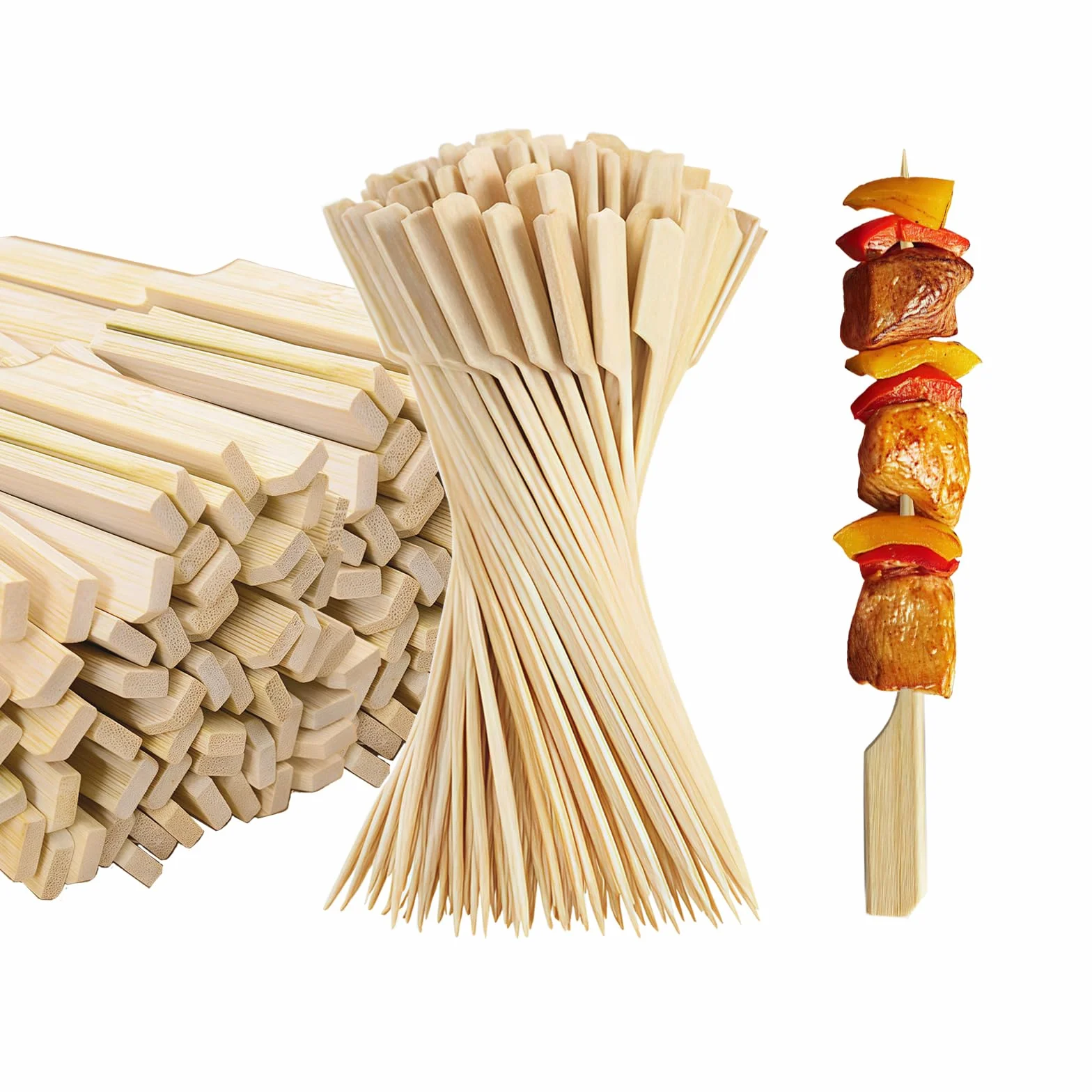 Lot de 500 brochettes en bambou 15 cm pour steak barbecue