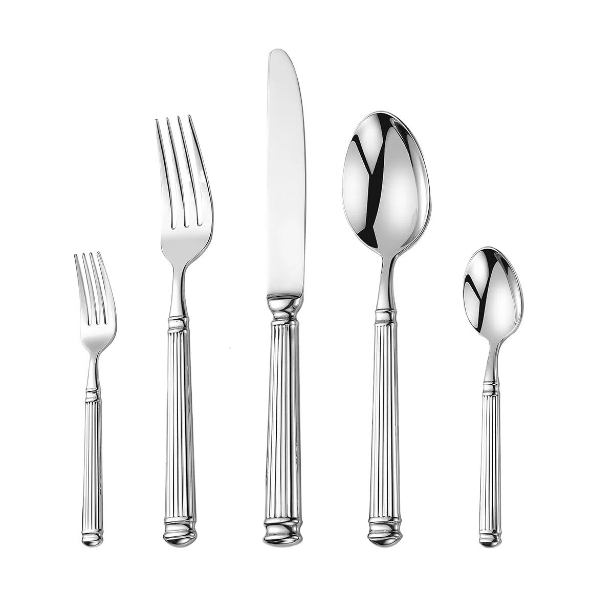 Lot de 8 et 40 couverts en argenterie 5/20/30/40 pièces en acier inoxydable 304 forgé avec savoir-faire artisanal pour la maison, le restaurant, les couverts à steak, couteaux, fourchettes et argent