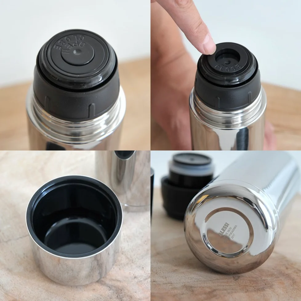 Alessi NF04 Nomu Thermos Acier Inoxydable/Résine Thermoplastique Argent 6,40 x 6,40 x 20,00 cm