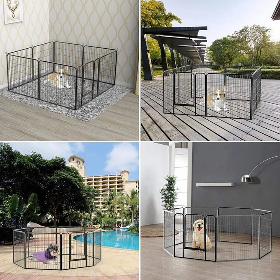 Barrière de Sécurité Enfant Multi-Fonction avec 1 Porte et 5 Éléments, Fixation par Pression pour Porte/Escalier