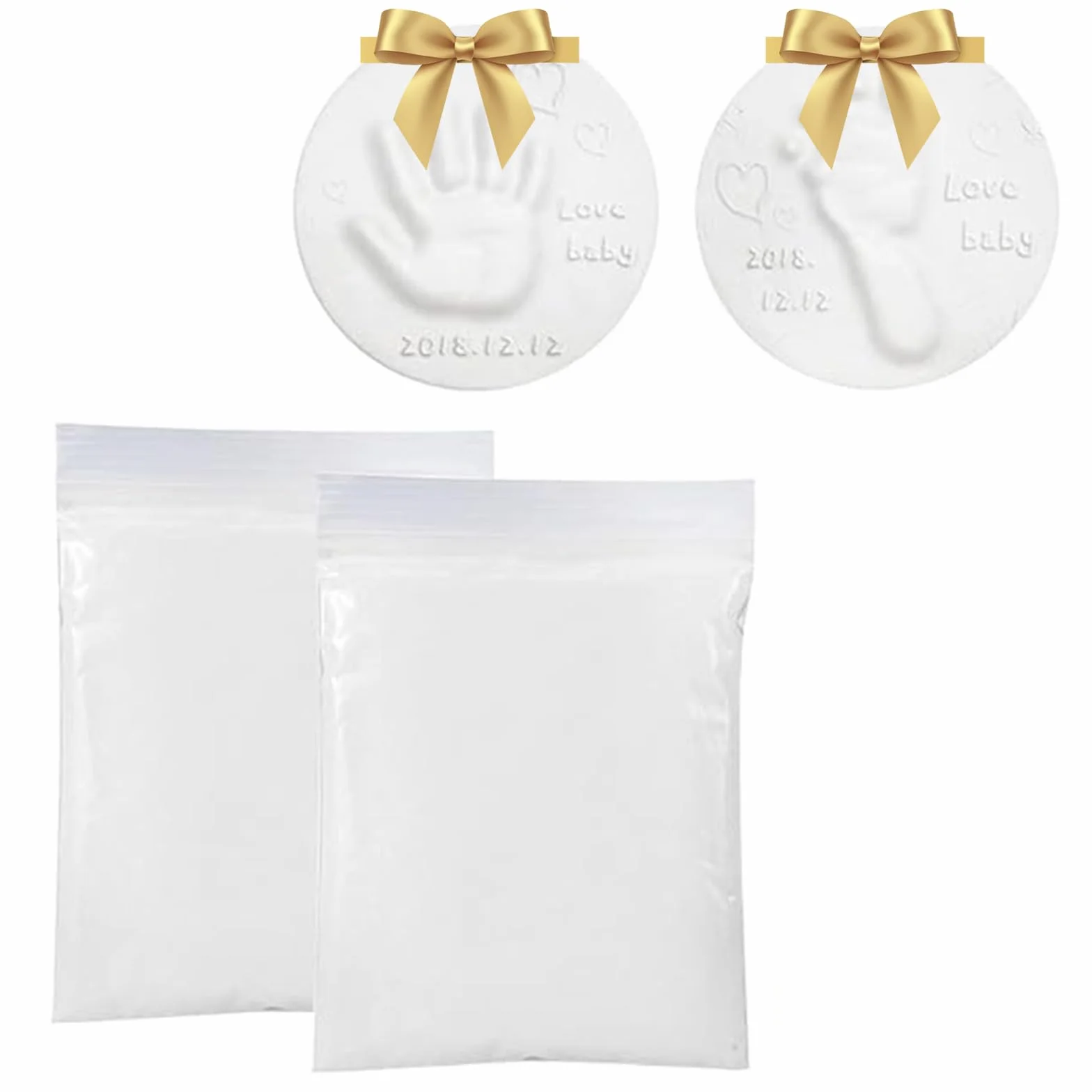 Kit d'Empreintes de Bébé en Argile, 2 PCS Argile Molle pour Empreintes de Mains et Pieds