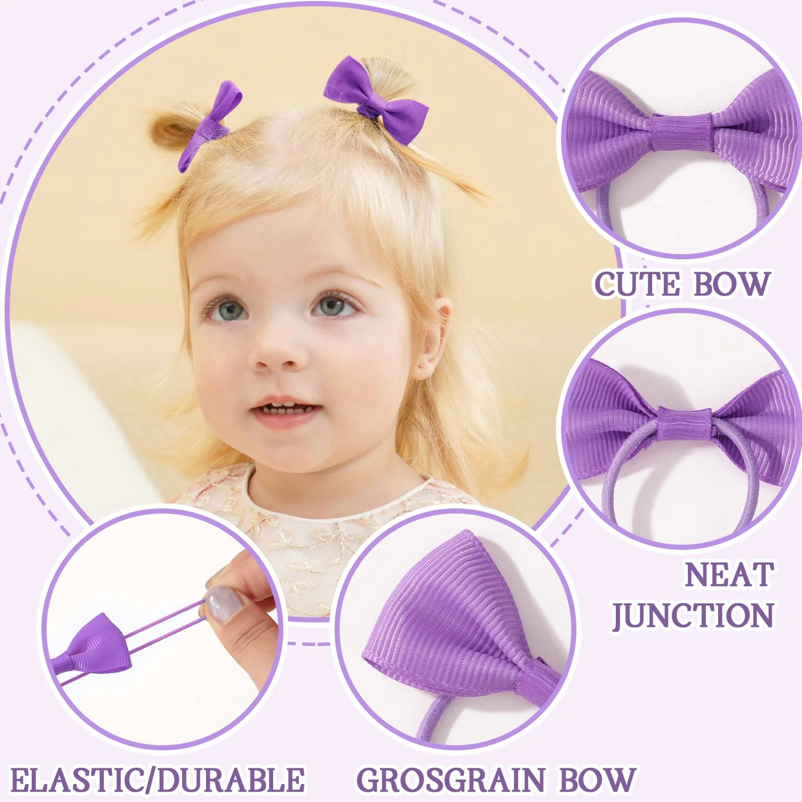 40pcs Bébé Filles Cheveux Arcs Élastiques Serre-Tête Queue de Cheval Accessoires Cheveux