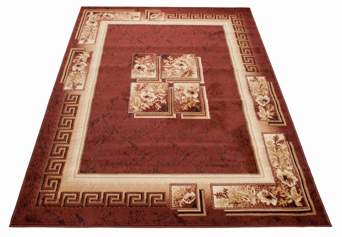 Grand Tapis De Salon - Marron Brun - Parfait Pour La Chambre - Design Classique - Motif Clé Grec - Plusieurs Coloris & Tailles "VERONA " 140 x 200 cm