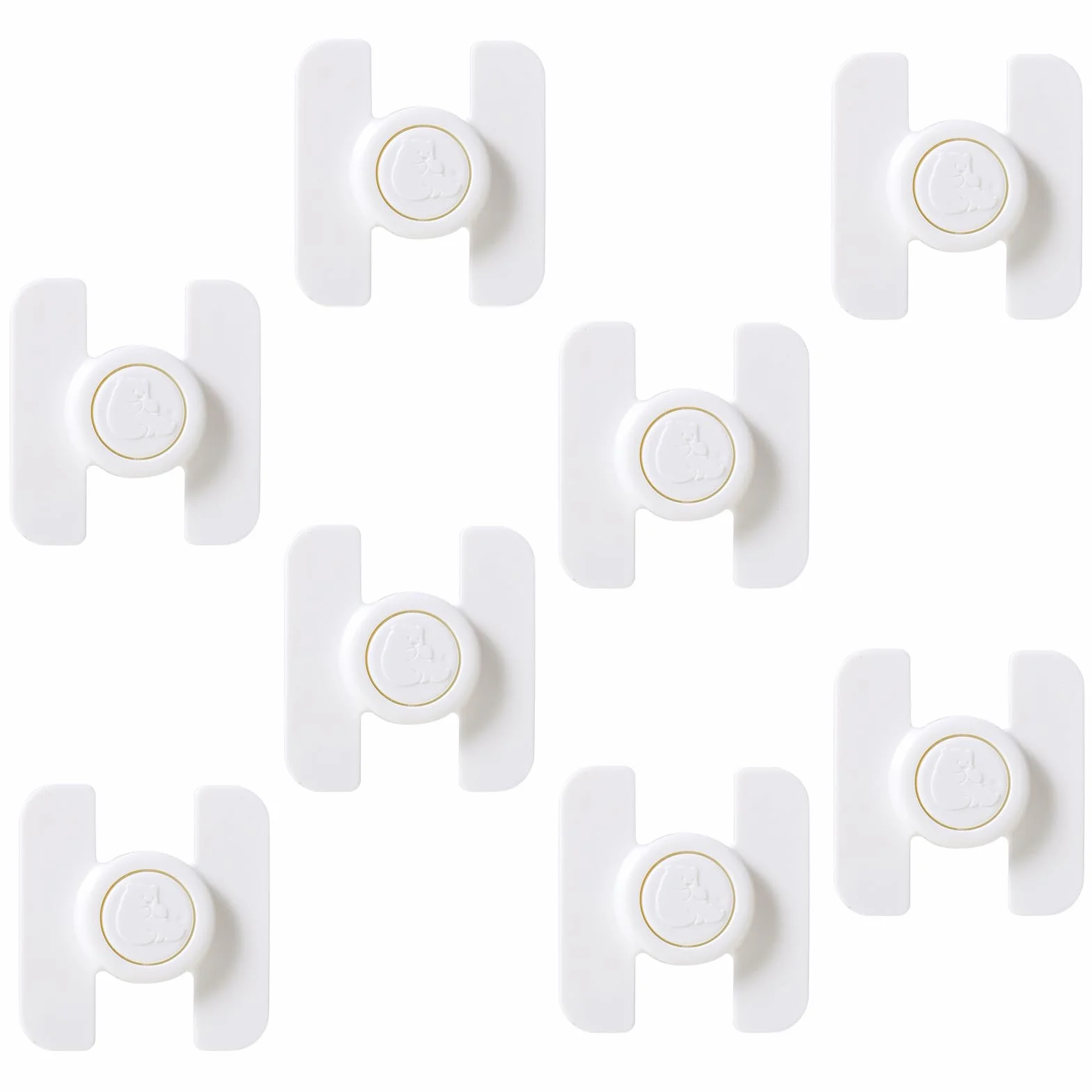 Sécurité Placard Enfant 8 Pièces, Bloque Porte Bébé sans Percage, Protection Meuble et Cadenas Frigo, Verrous Blancs Cuisine
