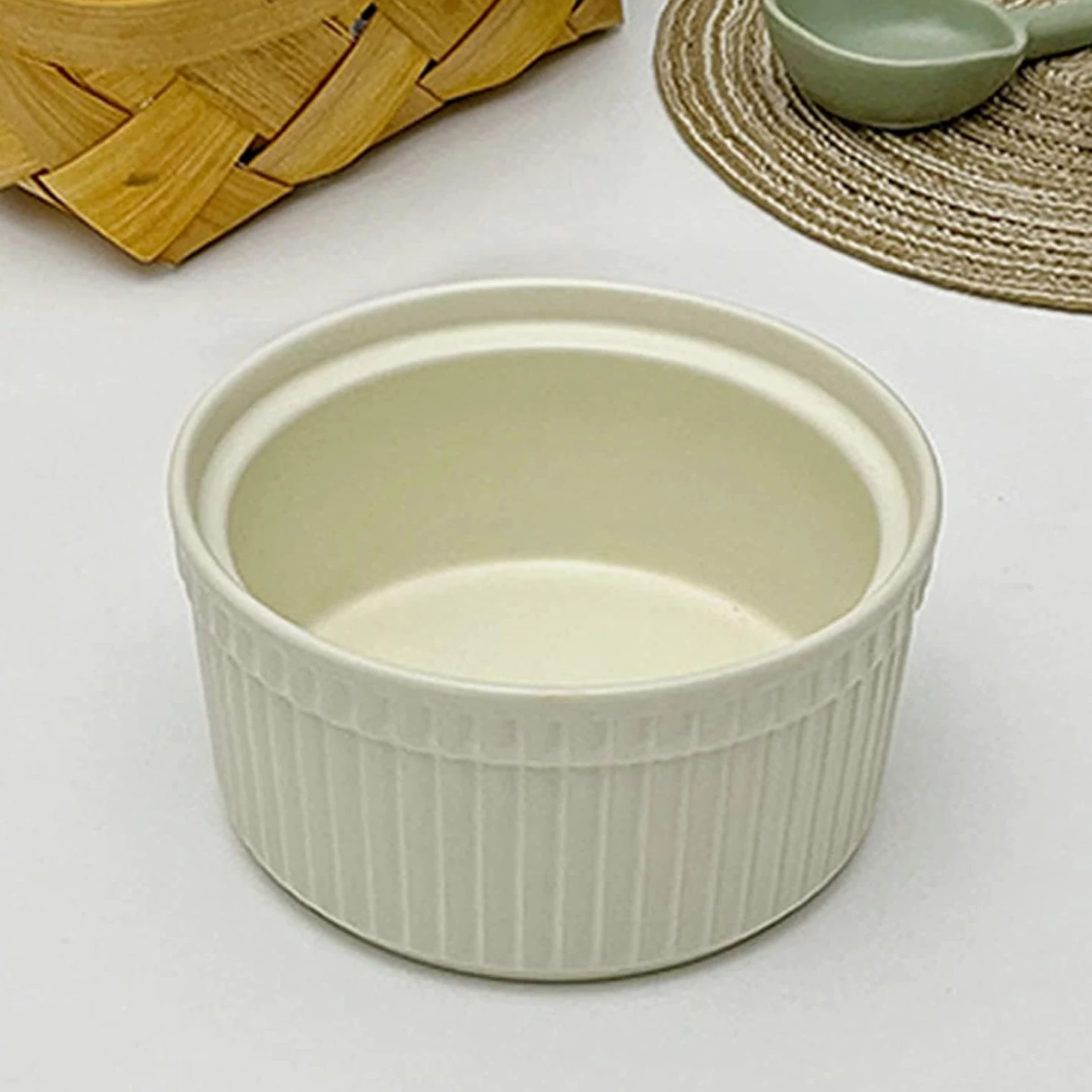 Bol à soupe, bol à riz, bol à déjeuner, ensemble de ramequins, 120 ml, ramequins à crème brûlée, plats à soufflé allant au four, ramequins à soufflé, ramequins for friteuse à air-rose-lot de 2 ( Color