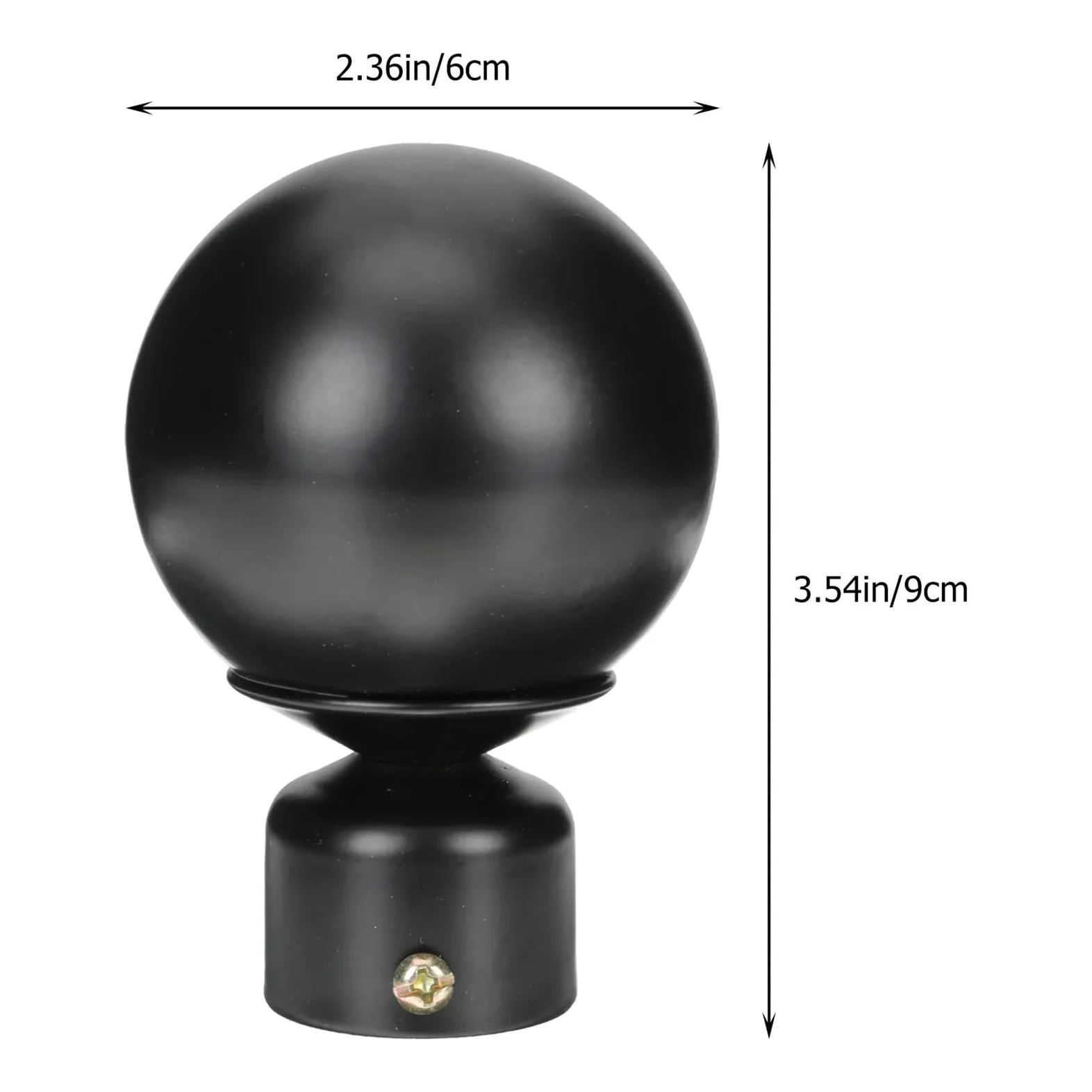 Lot de 4 embouts de tringle à rideaux avec tête décorative en fer noir de 28 mm pour tringles de fenêtre, maison, hôtel, quincaillerie pour tringles à rideaux
