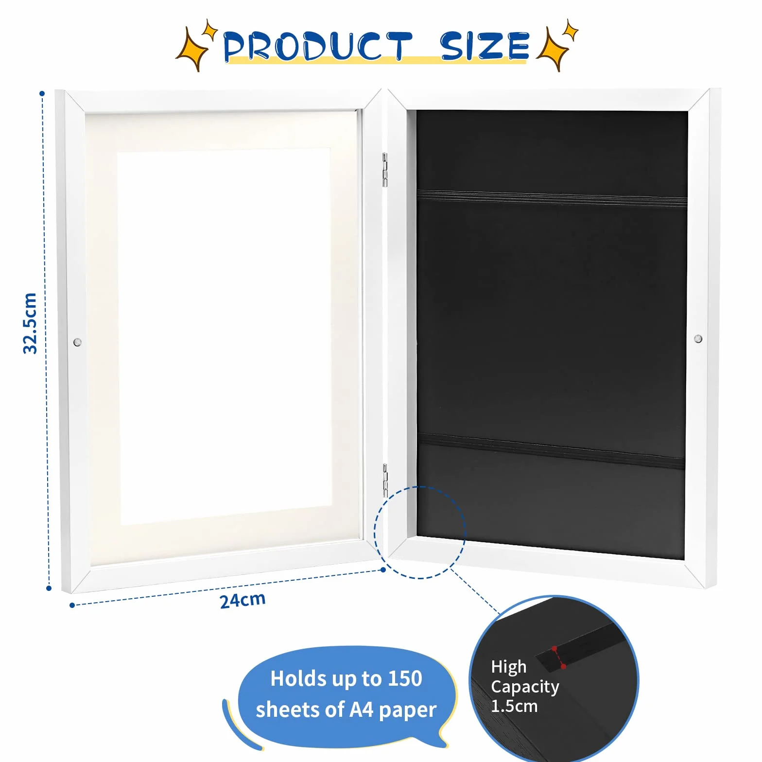 Cadre Photo A4 Blanc pour Dessin Enfant