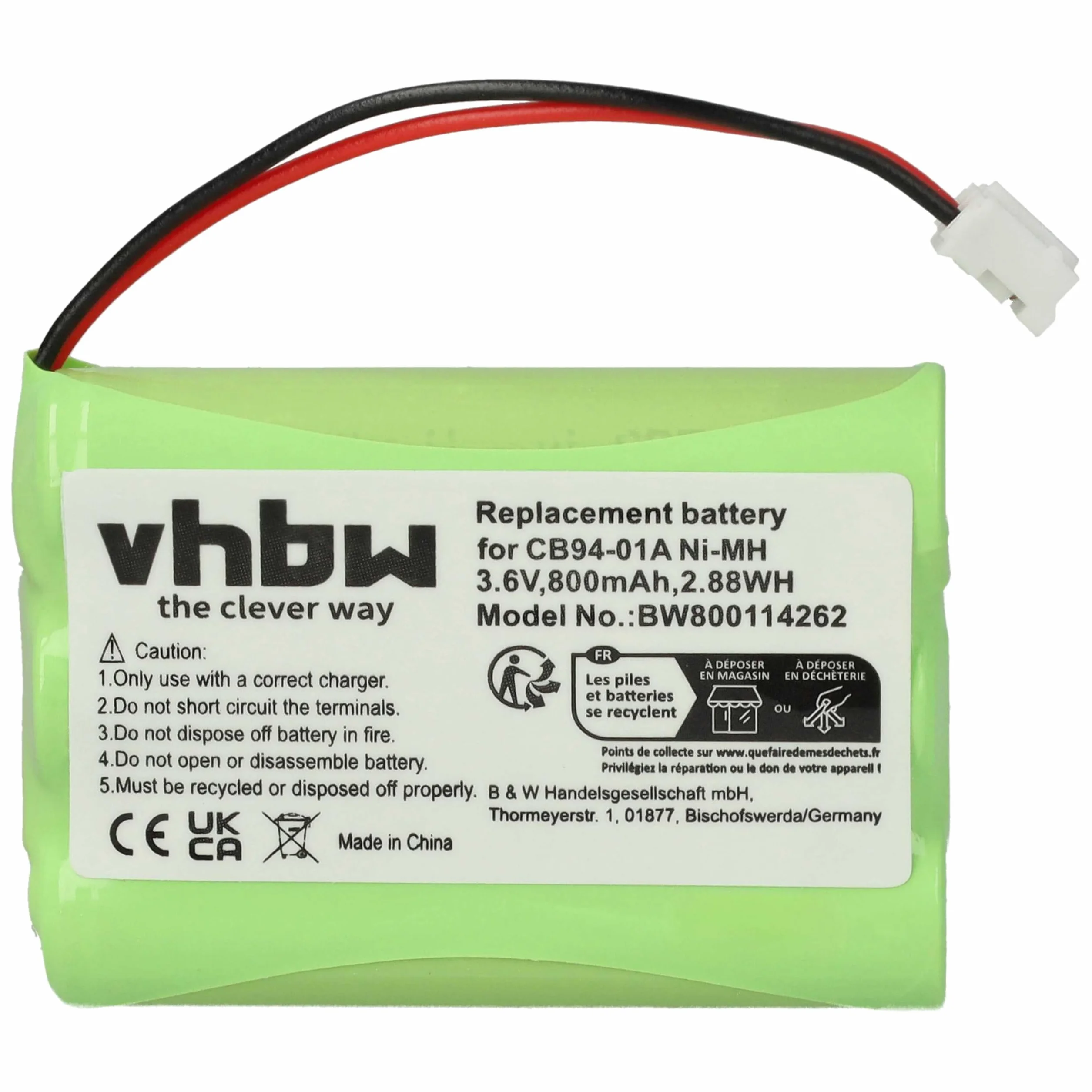 vhbw Batterie Compatible Motorola MBP853PU Moniteur bébé Babyphone 800mAh 3,6V NiMH