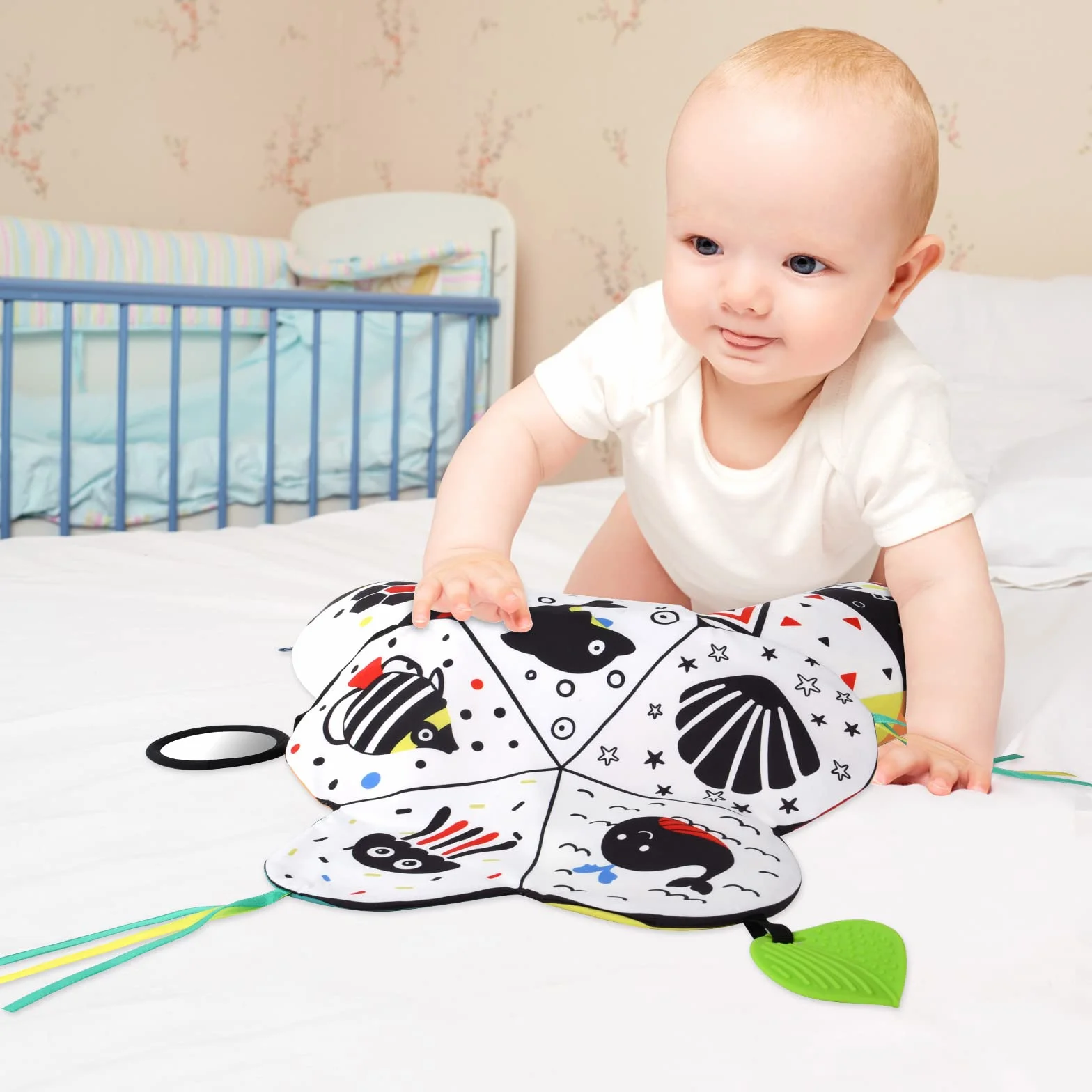 Vicloon Coussin interactif pour bébé Jeu Sur le Ventre Et Assis 0-6 Mois Développement Muscles