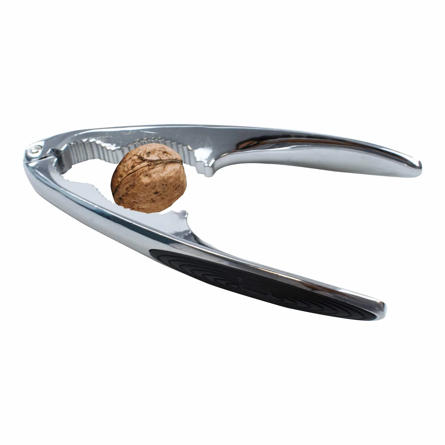 TRIXES Casse-Noisette en Métal Argent Chrome Poignées Caoutchouc Antidérapantes