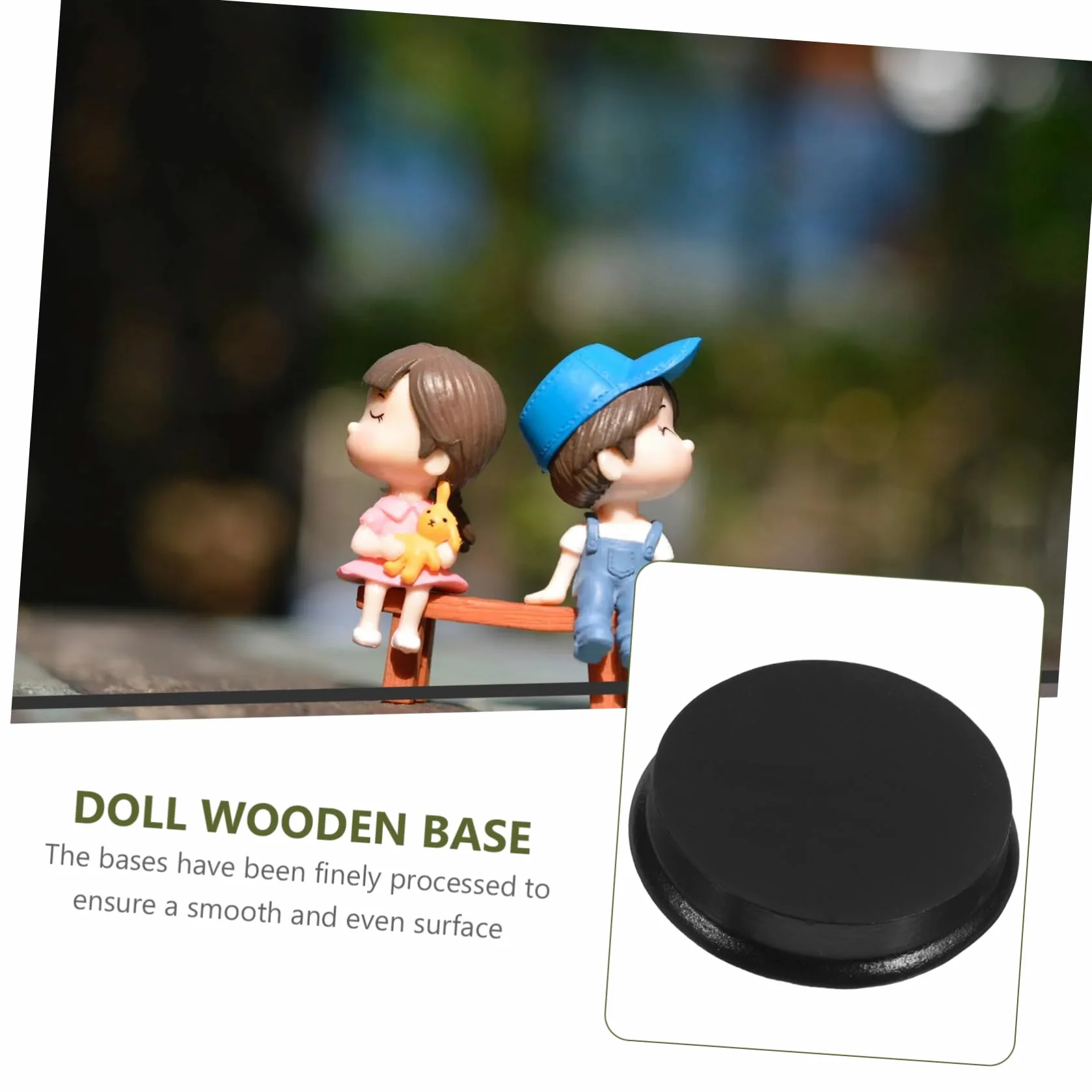 PRETYZOOM 12 Pièces base de - Mini socle pour figurine Base pour figurine petit socle miniature mini bases rondes mini base ronde pour bases de mini-poupées simples Bois