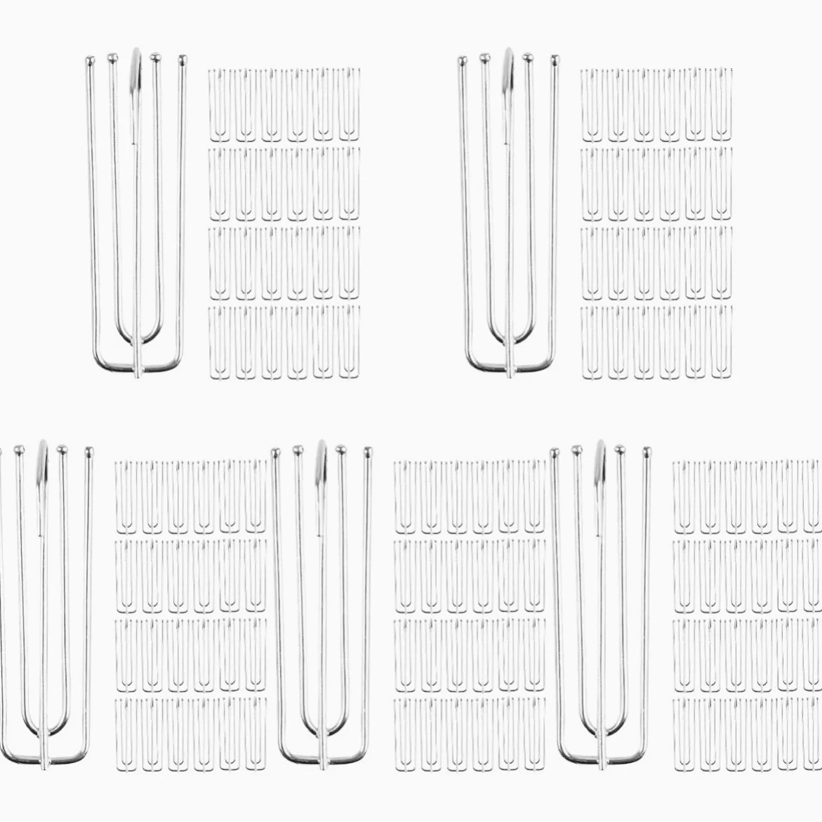 150pièces De Rideau Acier Inoxydable à Prongs Lot de pour Rideaux Accessoires De Draperie Pratiques Et