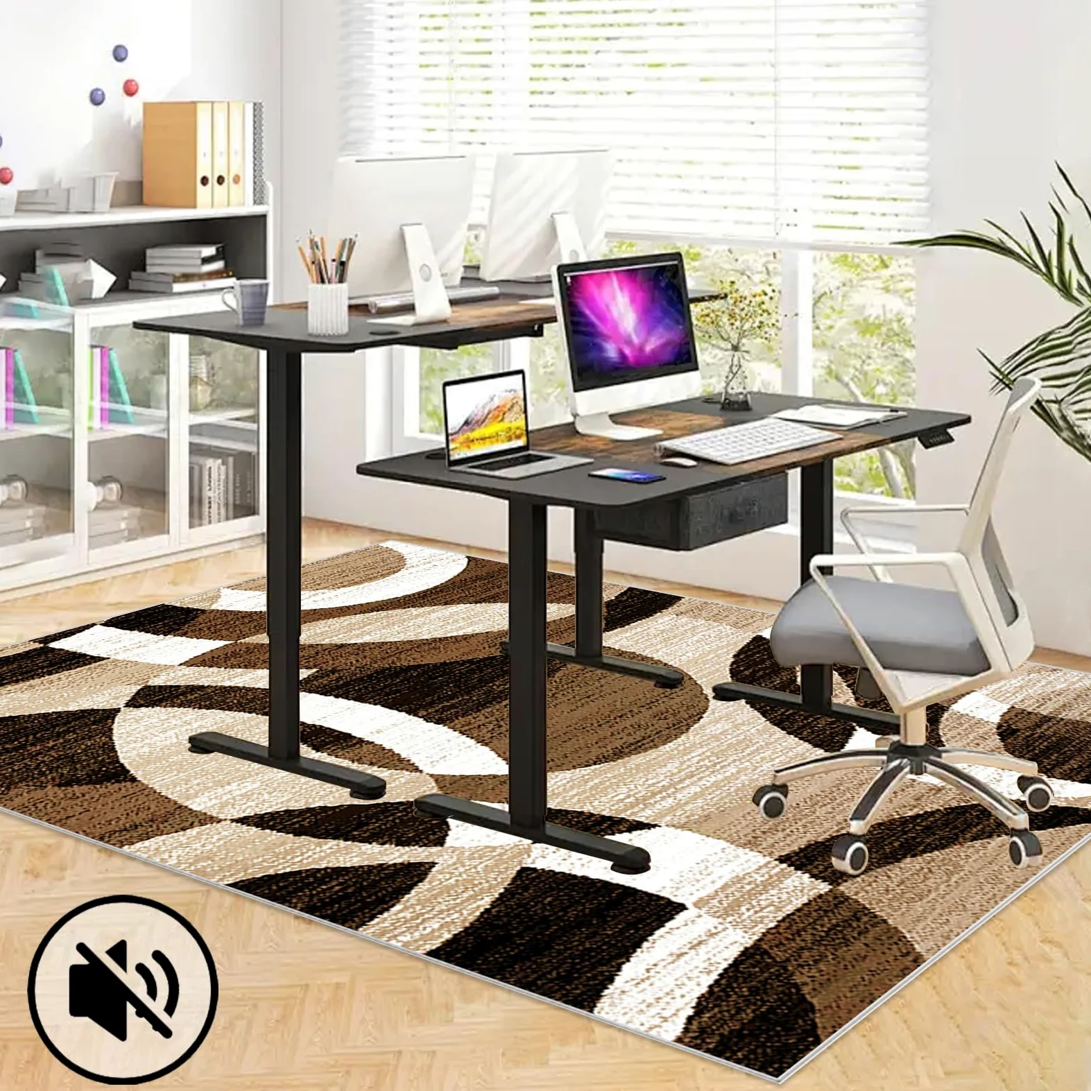 Tapis Chaise de Bureau Antidérapant Tapis Gaming Sol Tapis de Protection de Sol pour sols durs, Tapis Chaise de Gaming pour chaises à roulettes, Tapis de Sol Bureau Tapis Protège-Sol 100 x 120 cm