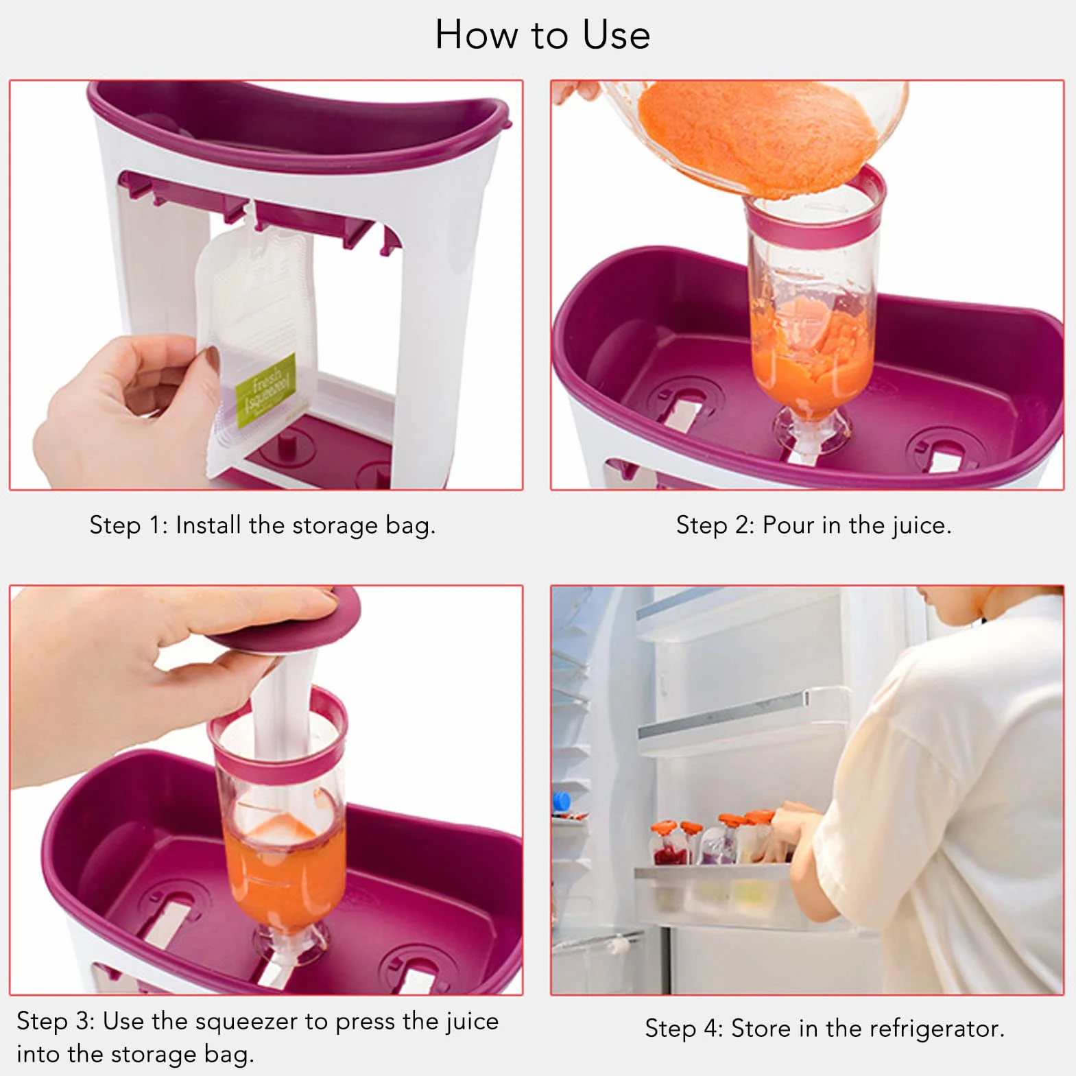 Station de pressage alimentaire manuel pour bébé, jus de fruits portable, facile à laver