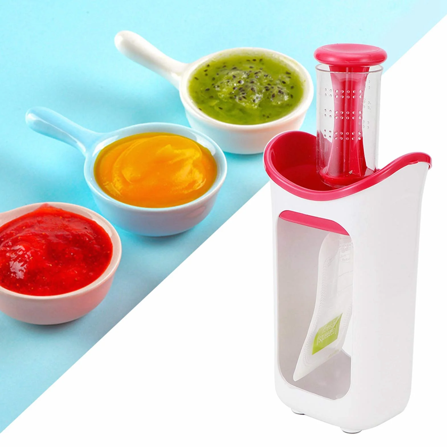 Robot Culinaire Pour Enfants, Machine à Aliments Pour Bébés, Presse-purée De Fruits, Rouge