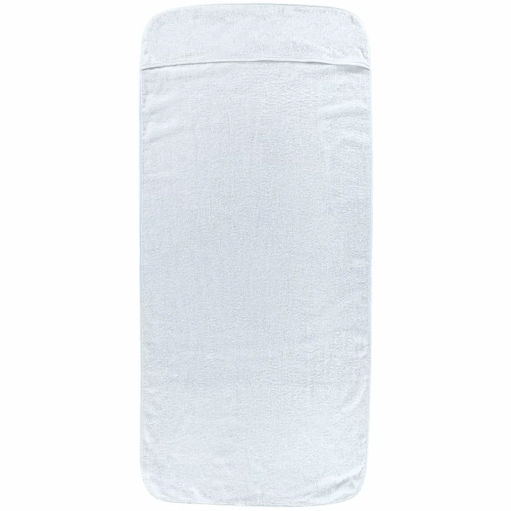 Serviettes de Plage 2 pièces Blanches 60x135 cm Tissu Coton Microfibre 400 GSM légères et absorbantes pour Piscine, Plage, Vacances, Yoga, Camping et Sport Nautique