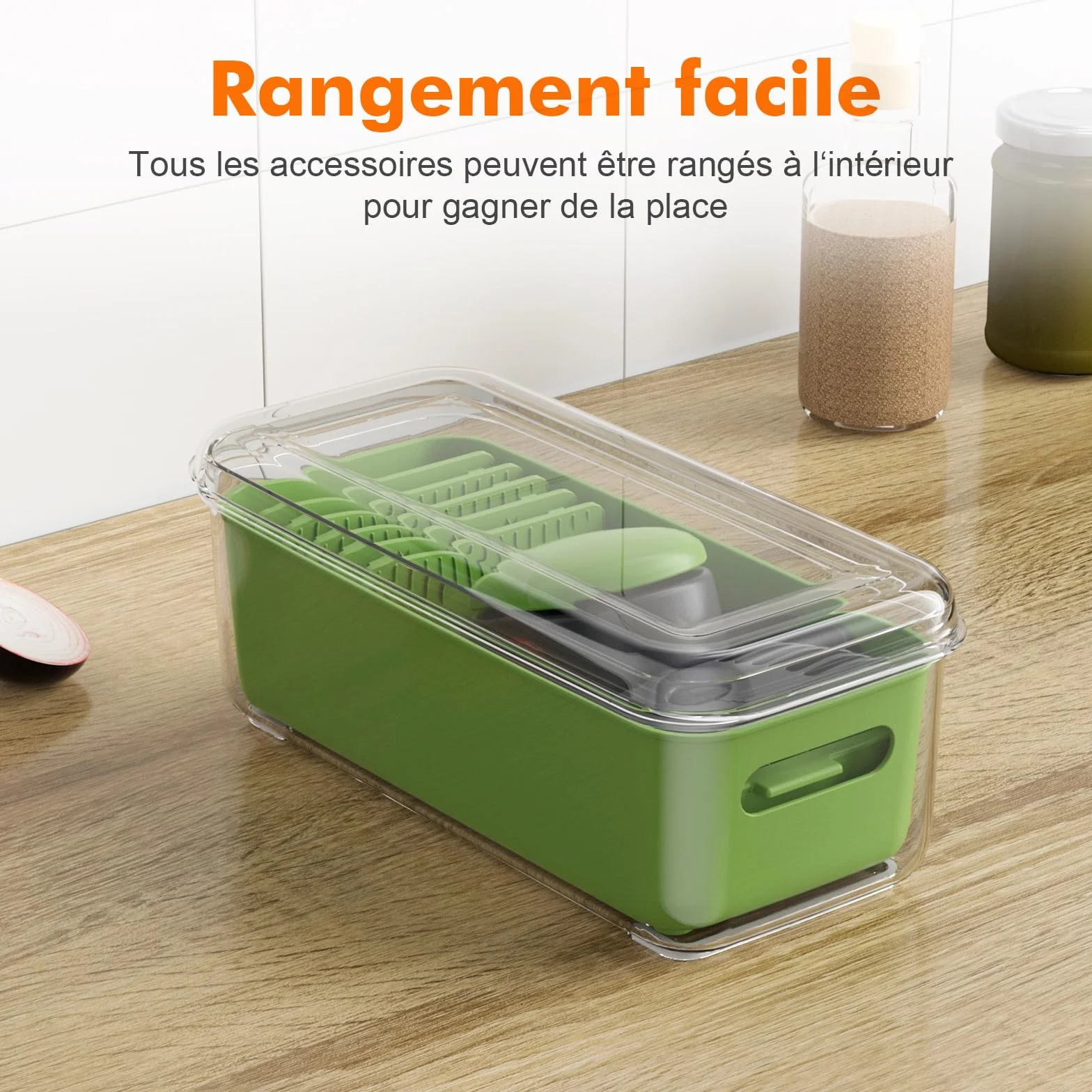 Ibergrif M524-7 Mandoline de Cuisine Professionnelle 8 en 1 Coupe-Légumes Multifonctions avec Bac Collecteur