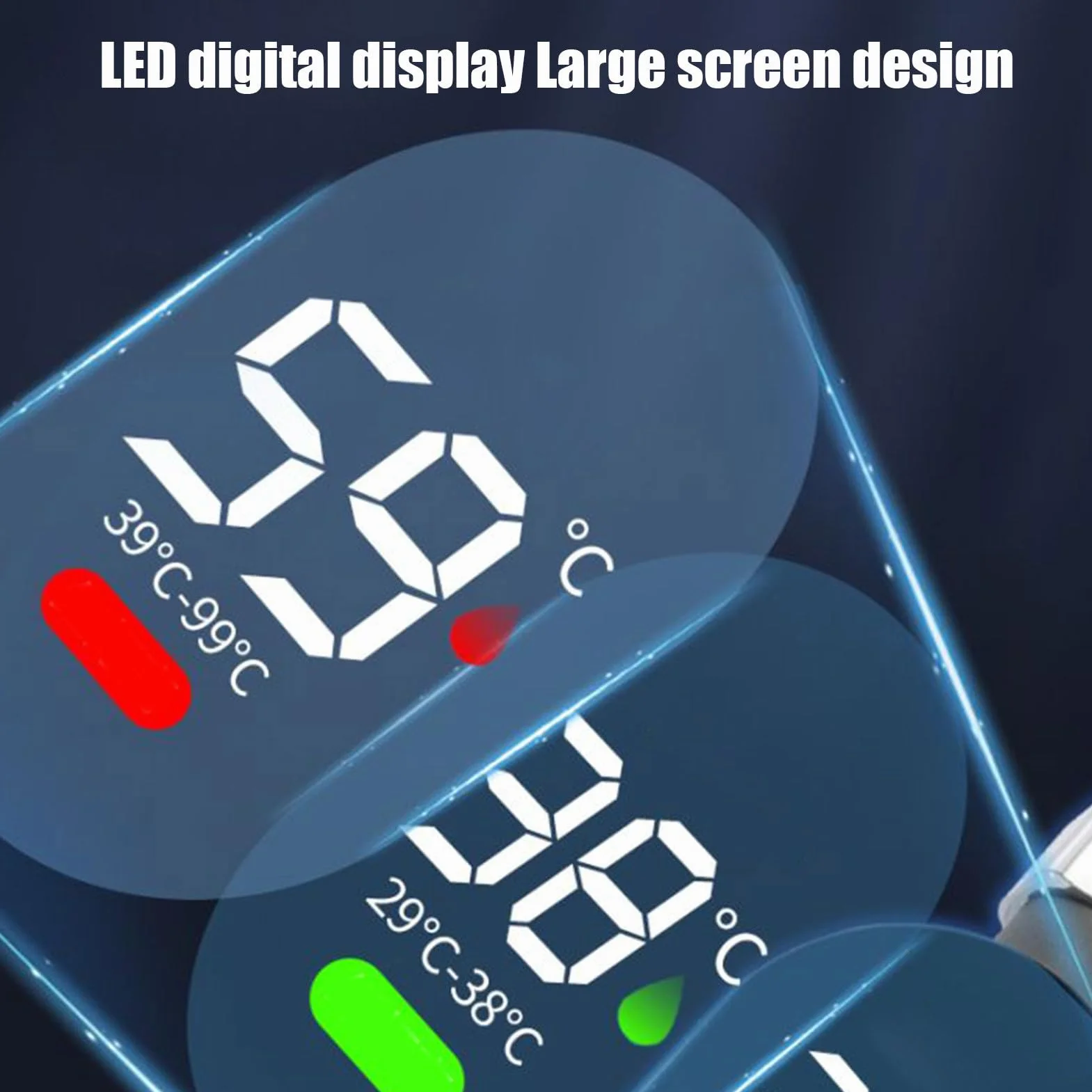 Thermostat de bain imperméable avec affichage LED, moniteur de température de douche