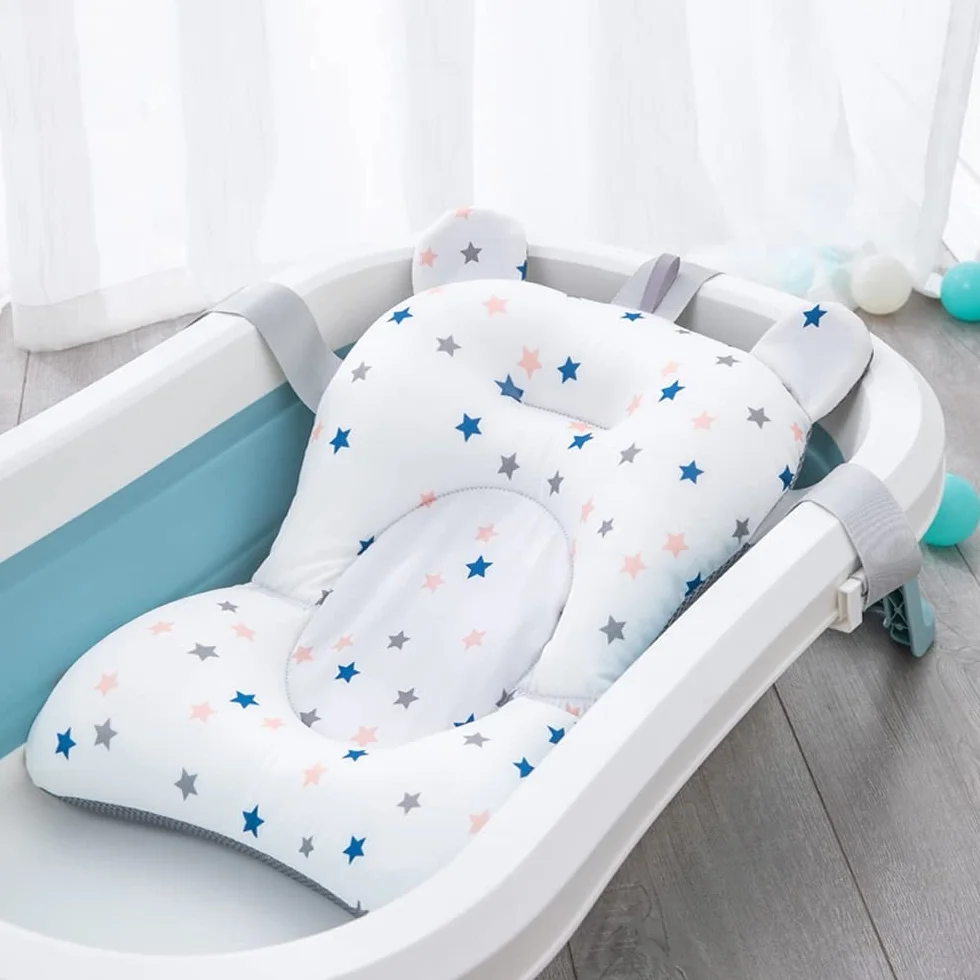 Coussin de Bain Bébé Antidérapant avec Verre, Réducteur Baignoire Universel