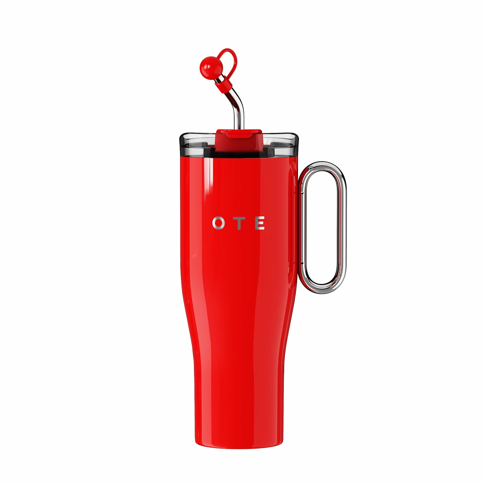 OTE Gobelet Isotherme 40 oz Avec Paille et Anse - Tasse à Café à Emporter Avec Couvercle Double Paroi en Acier Inoxydable - Tasse Sous Vide Pour Voiture