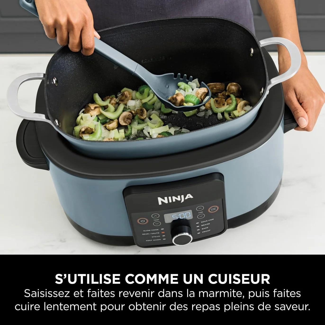 Ninja Foodi PossibleCooker 8 L Multicuiseur 8-en-1 Cuve antiadhésive Gris MC1001EU