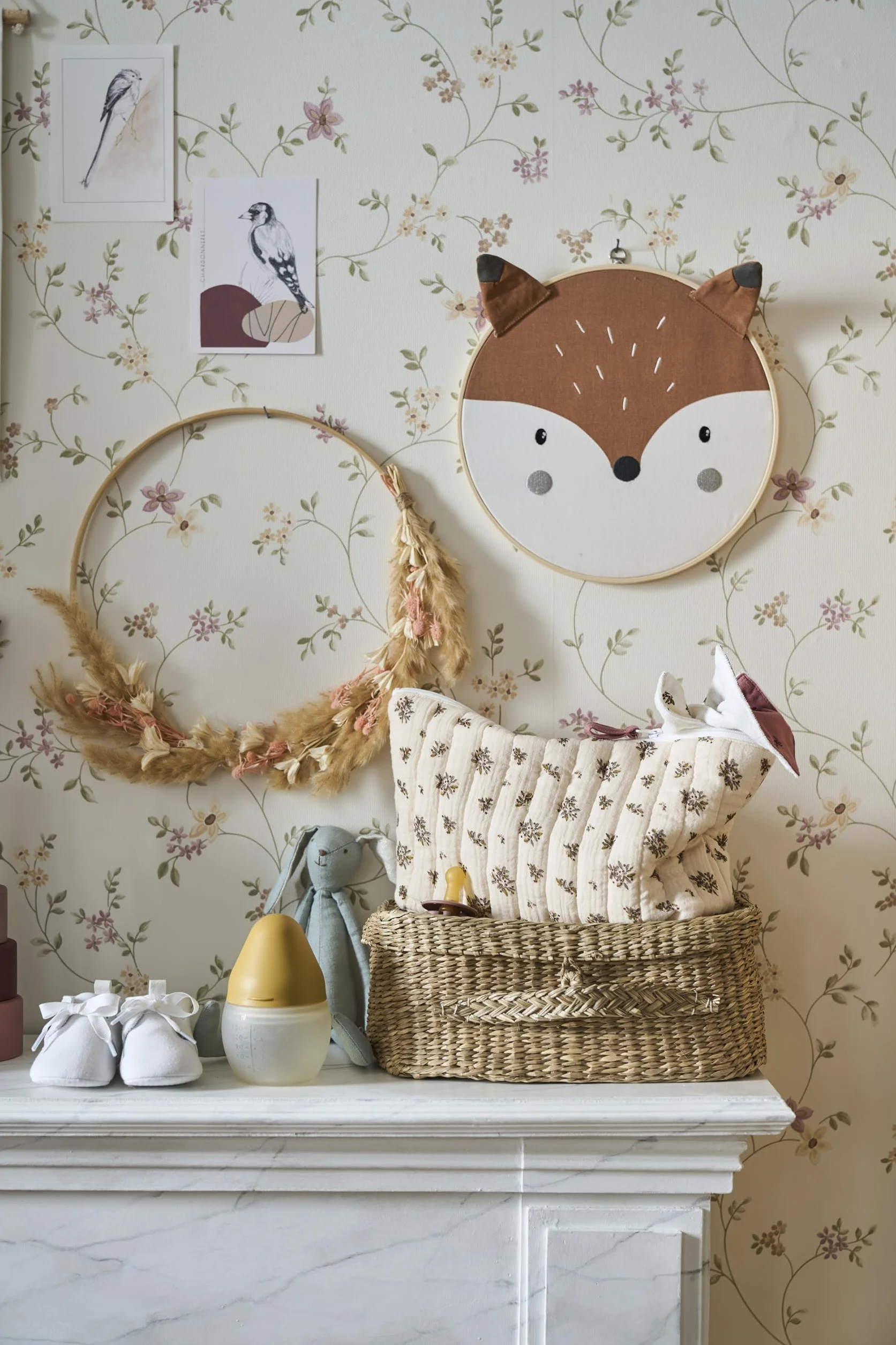 VERTBAUDET Trousse de toilette enfant gaze coton imprimé fleurs