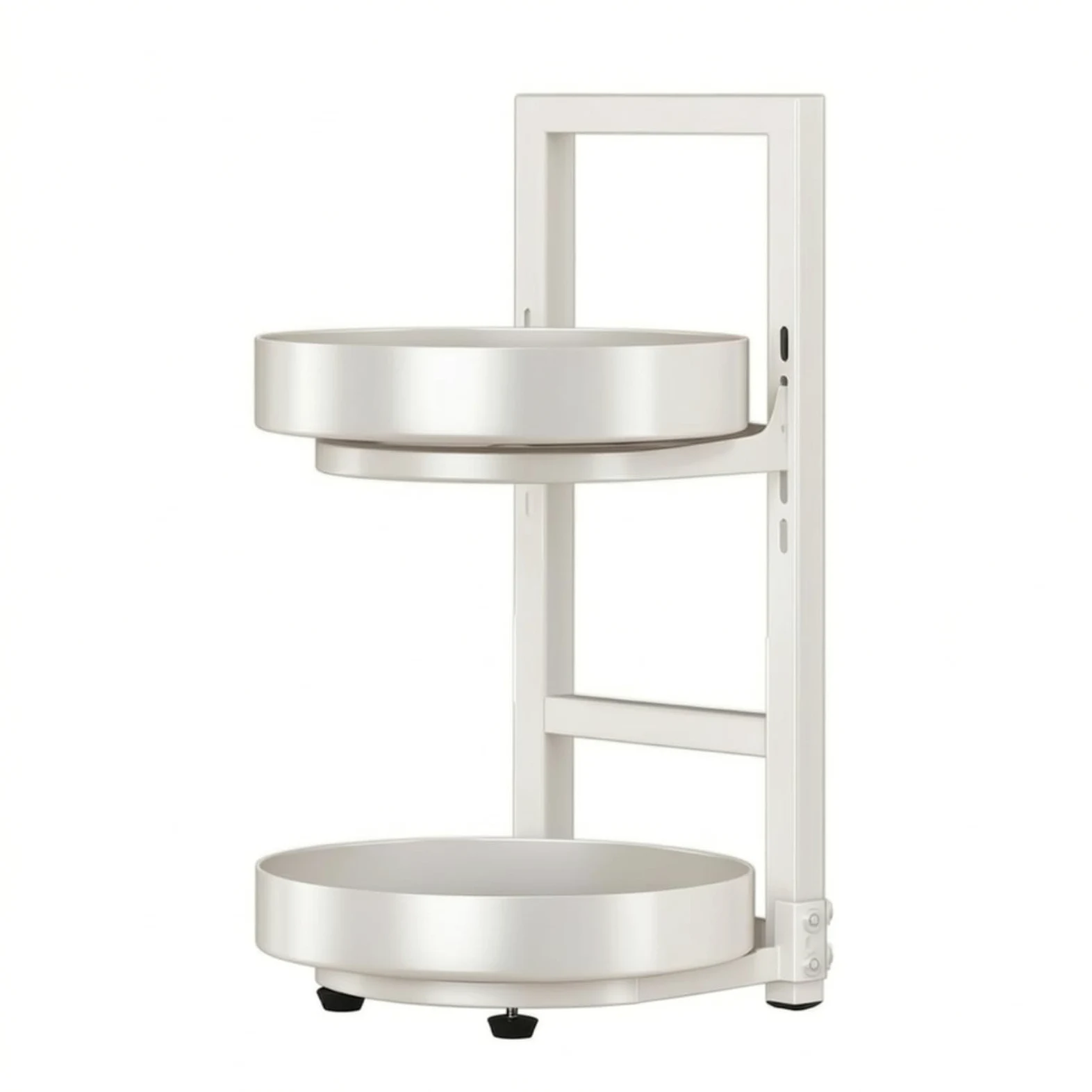 Étagère à Épices Compact Organisateur Cuisine peu Encombrant Rangement, Double Couche, Blanc Laiteux