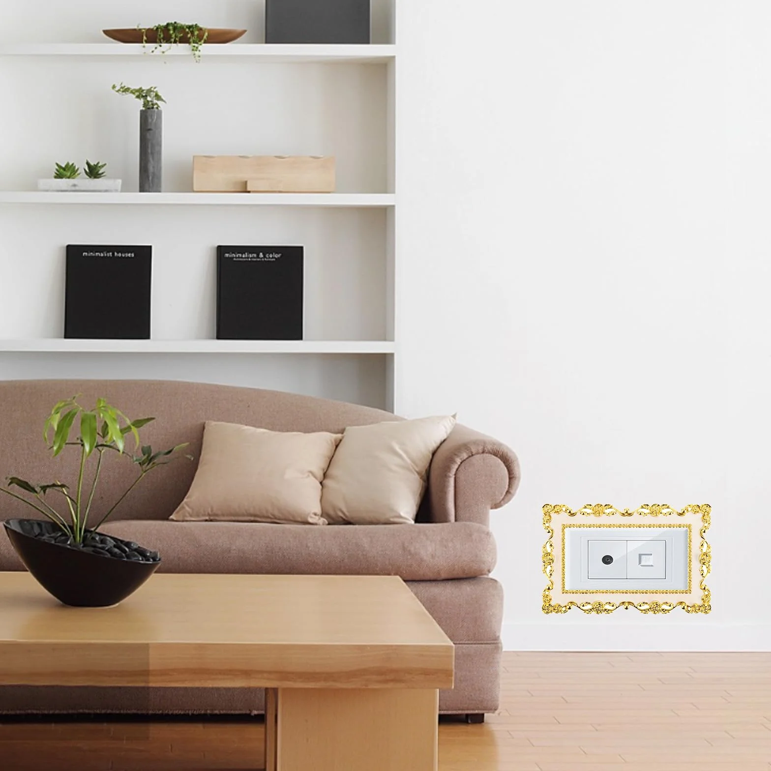 Autocollant pour Interrupteur Électrique Rétro avec Fleurs en Relief 86 x