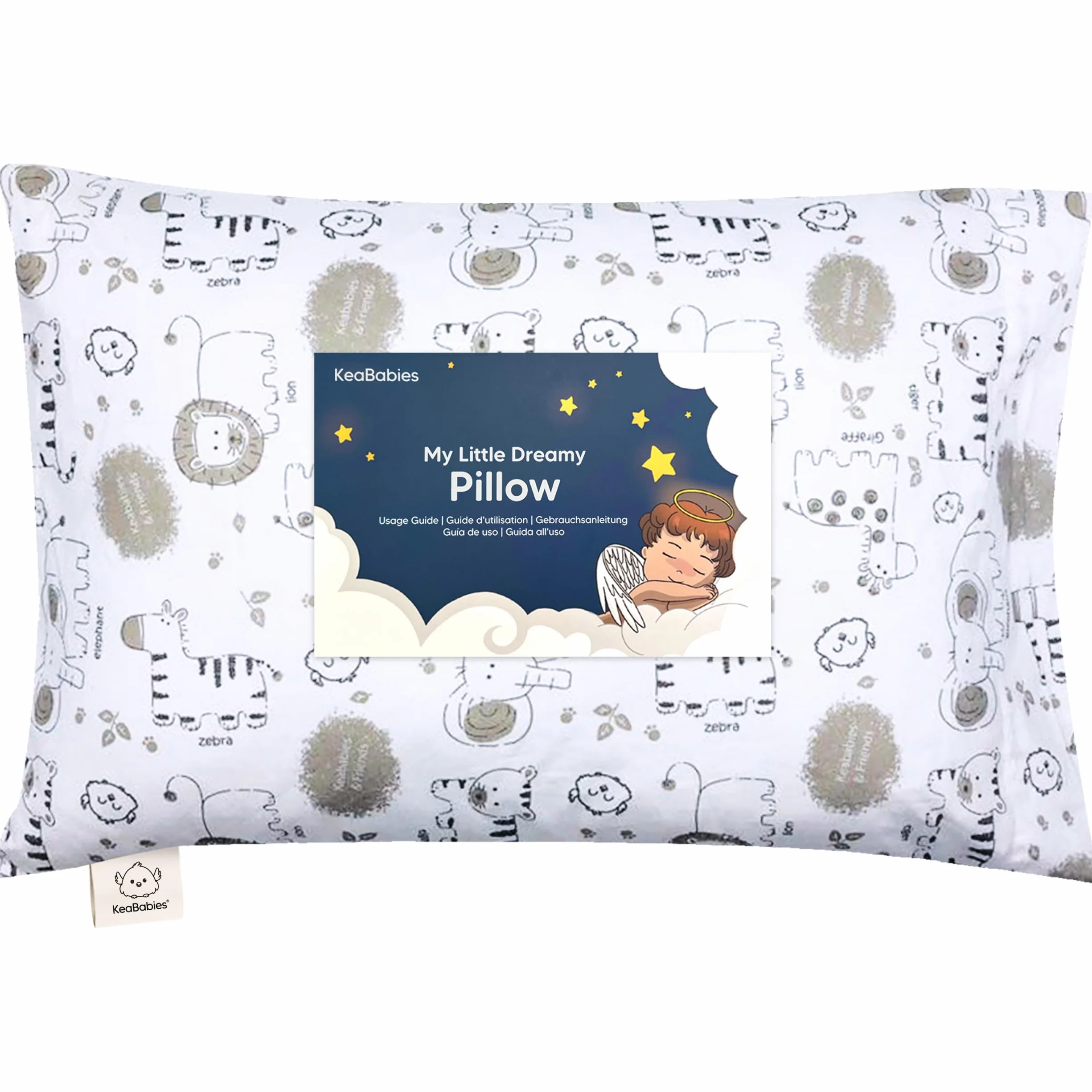 Oreiller pour Tout-Petit en Coton Biologique Doux Lavable en Machine - Taie d'oreiller incluse