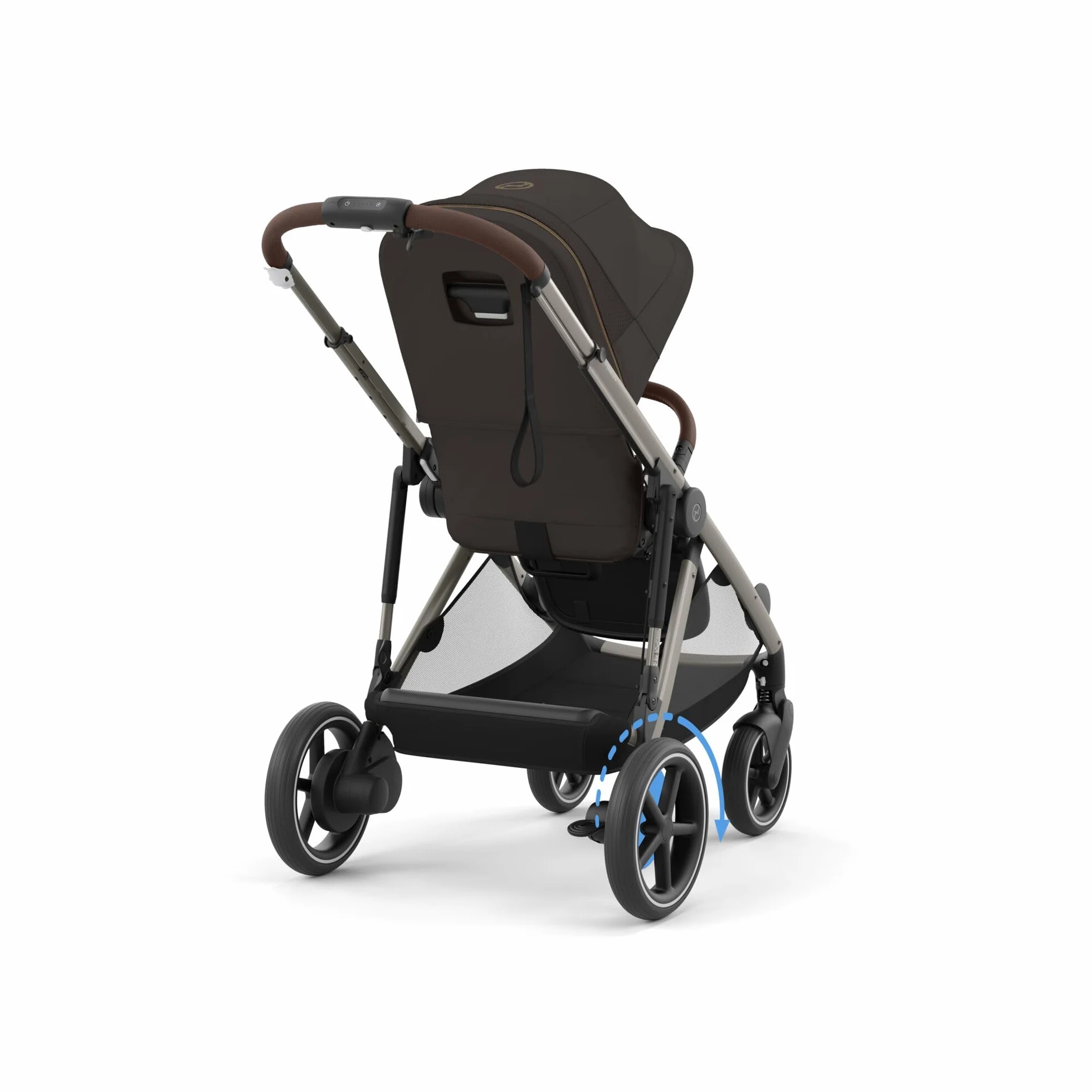 CYBEX Poussette Gold e-GAZELLE S, de la naissance à 4 ans, max 22 kg, système tout-en-1 avec propulsion électrique, brun chocolat