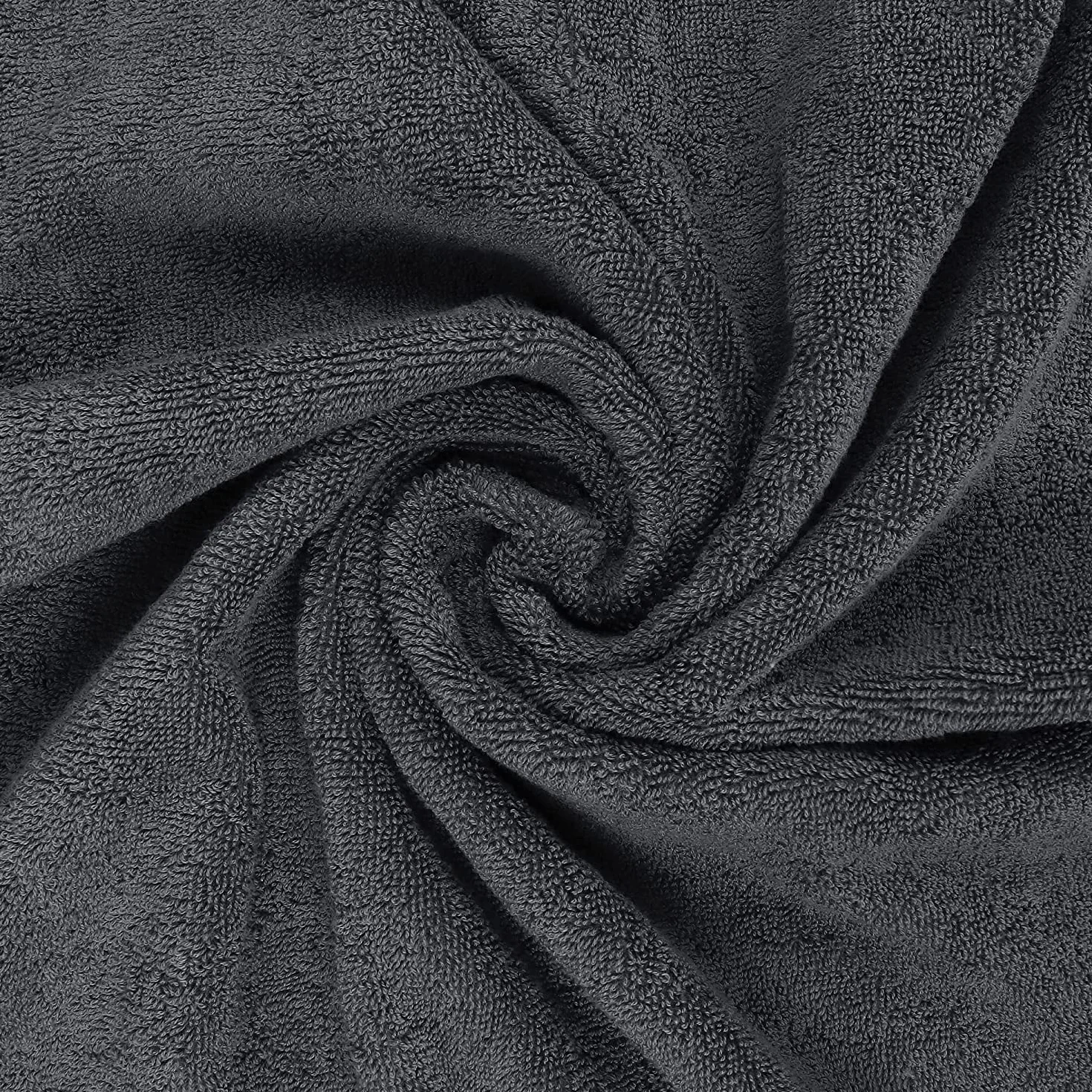 Serviettes de Bain Utopia Lot de 4 (69x137 cm) 100% Coton filé à l'anneau Gris