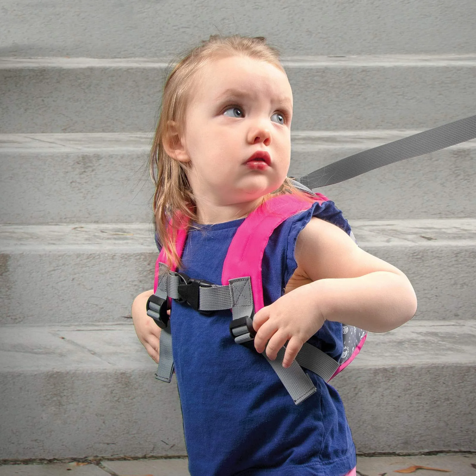 Sac à dos pour tout-petit enfant avec sangle de sécurité amovible Rose