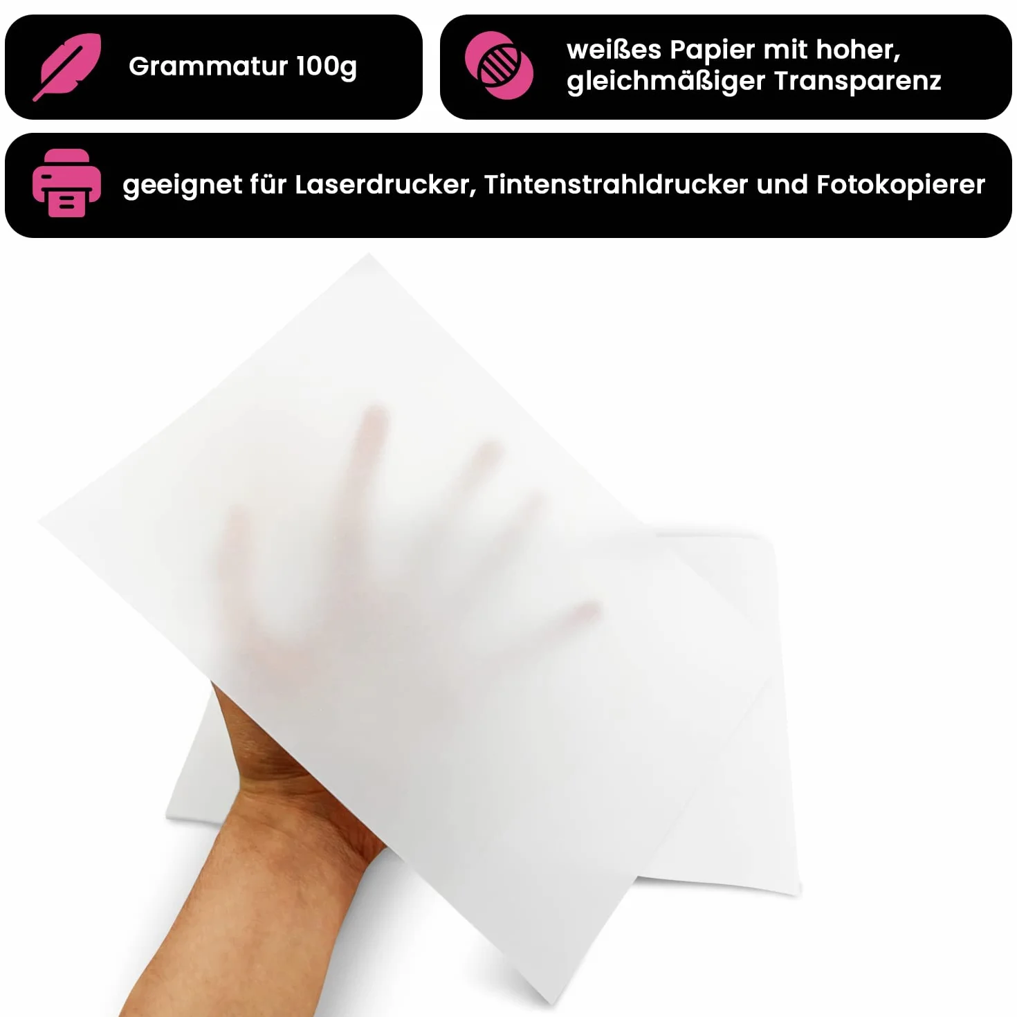 Papier calque A4 210 x 297 mm 100g imprimable Netuno 10 feuilles