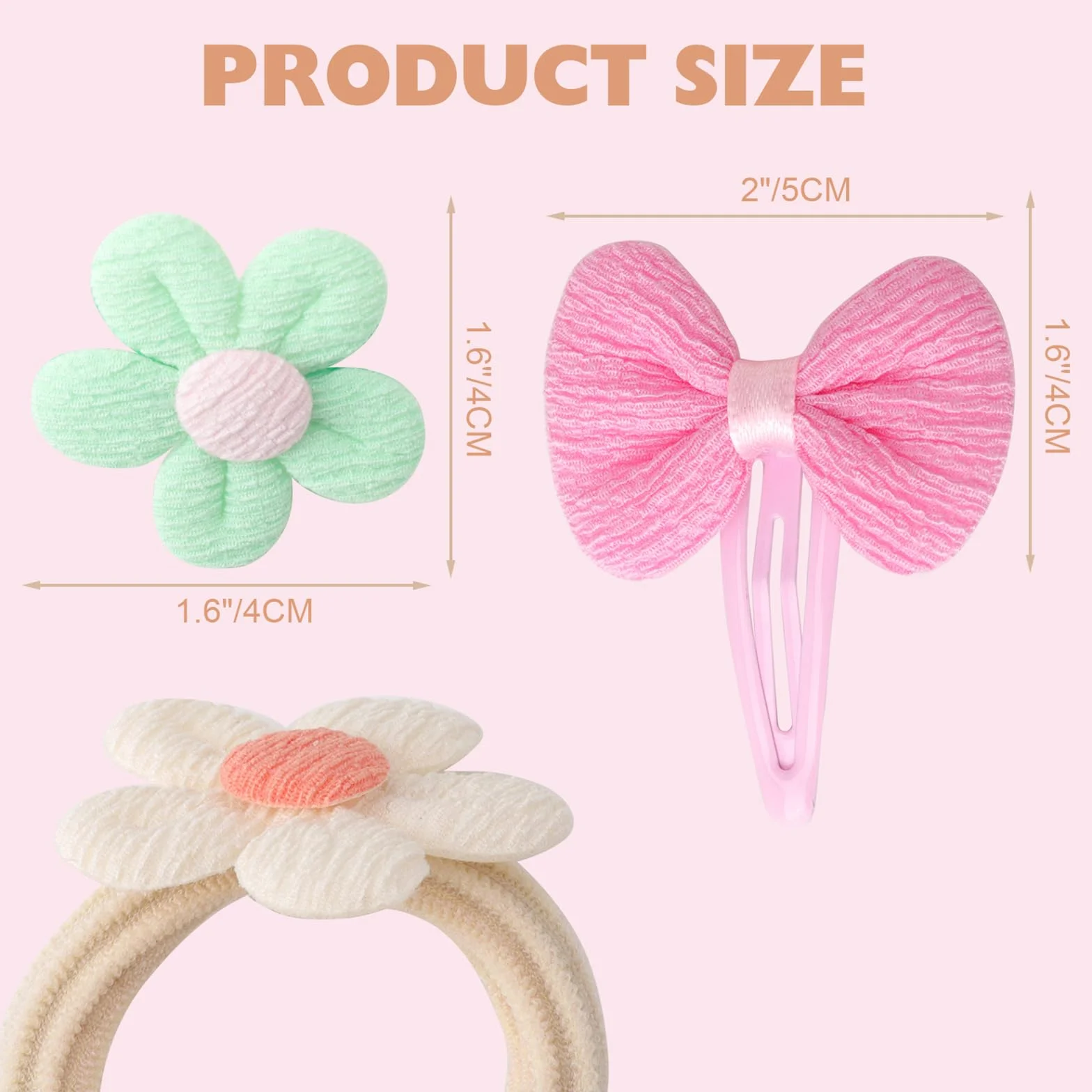 Accessoires de Cheveux pour Filles Doux Sans Couture Arcs Fleurs Pinces Bandeau Élastique Queue de Cheval Tout-petits