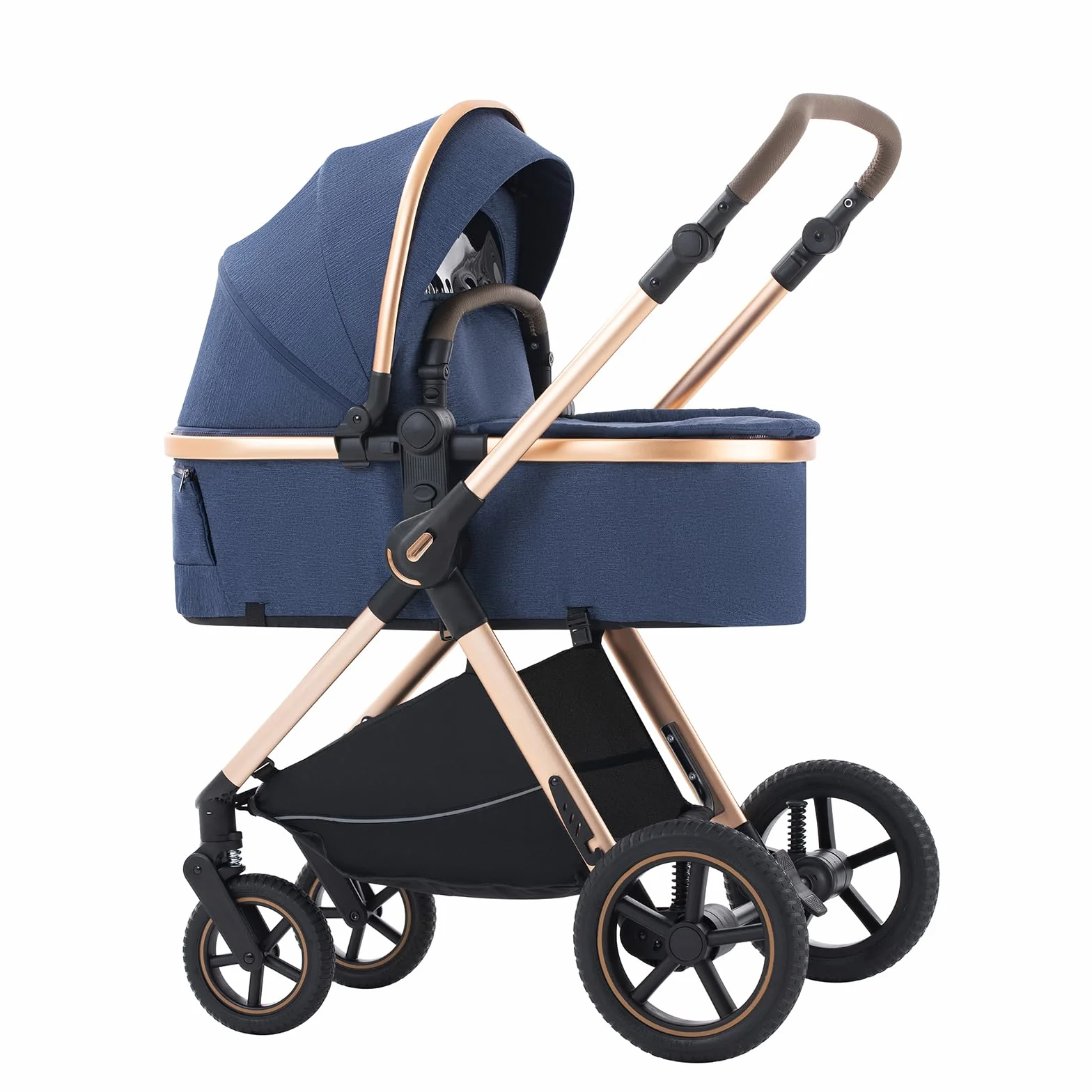 Poussette 3 en 1 Citadine Combinée Tricycle Baby Walker Haute Paysage Landau pour 0-36 Mois Pliante Trolley Bébé