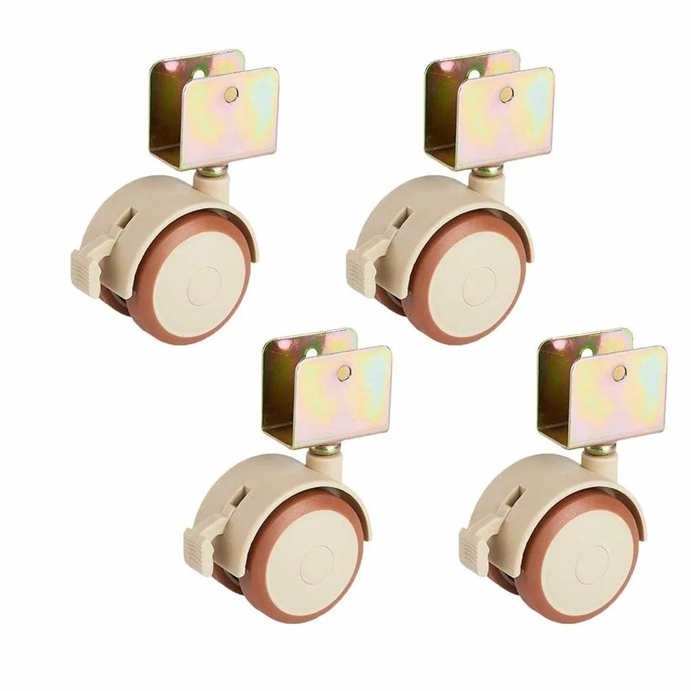 Roulettes de Meuble avec Roulettes Pivotantes en Forme de U Roues de Frein pour Berceaux Enfants Silencieuse (20mm)