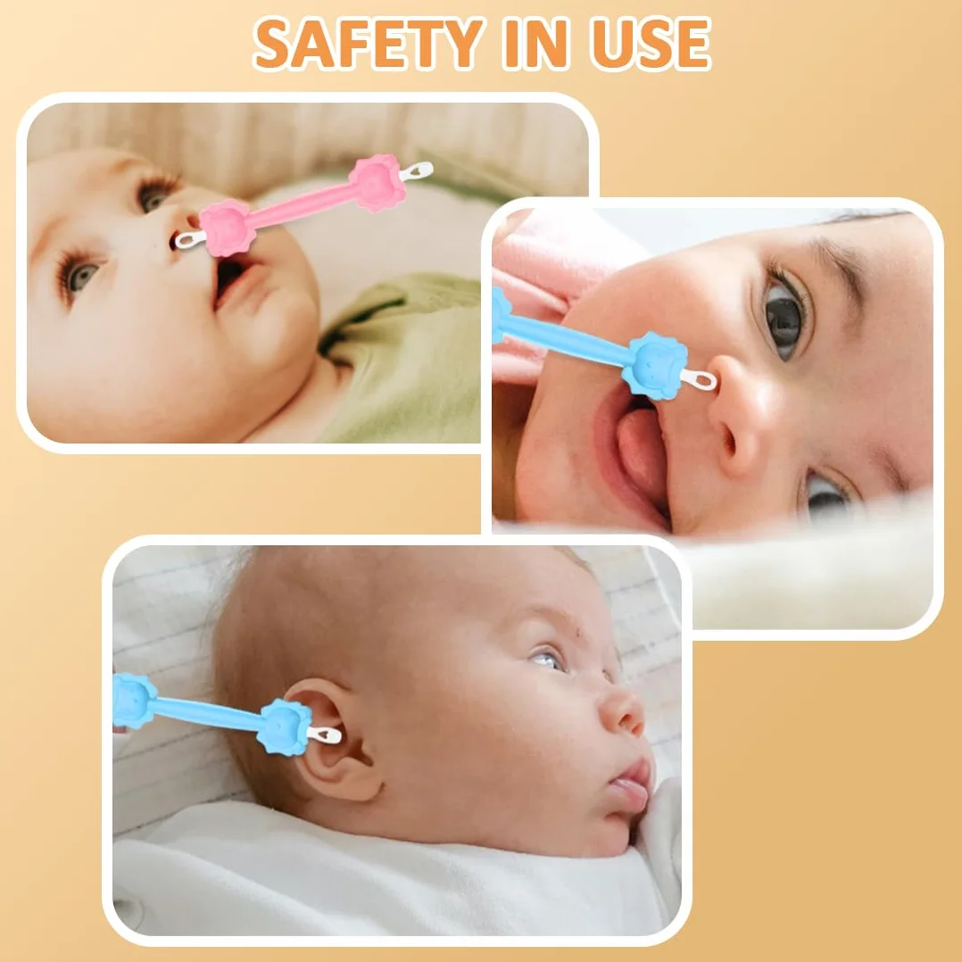 JEYORZY 2 pièces pinces de nettoyage nasales pour bébé, cure nez, nettoyeur nez, cure oreille enfant, rose et bleu