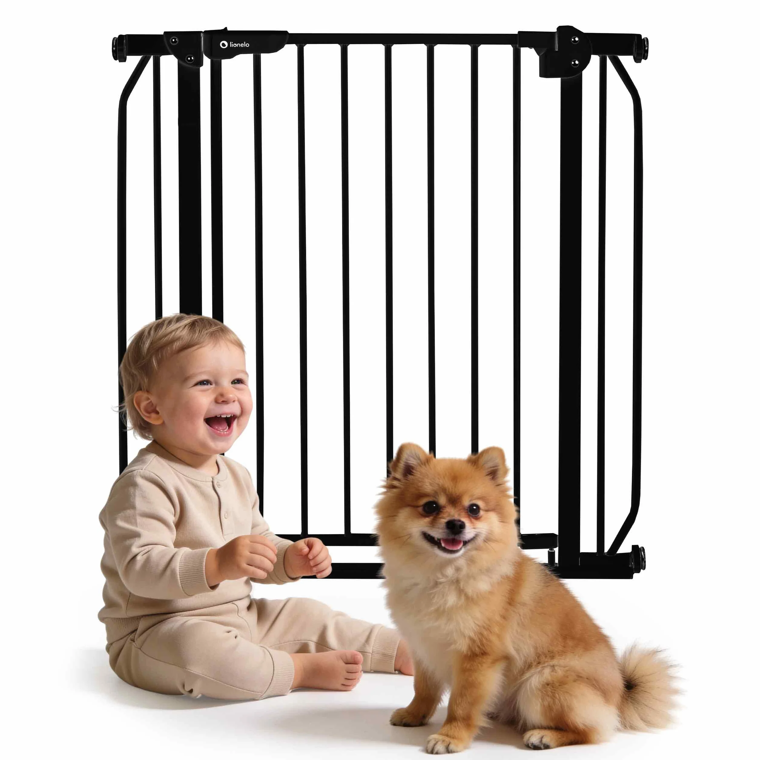 Lionelo Truus Slim Barrière de Sécurité Enfant et Chien 75-105 cm, Pression sans Perçage, Double Verrouillage