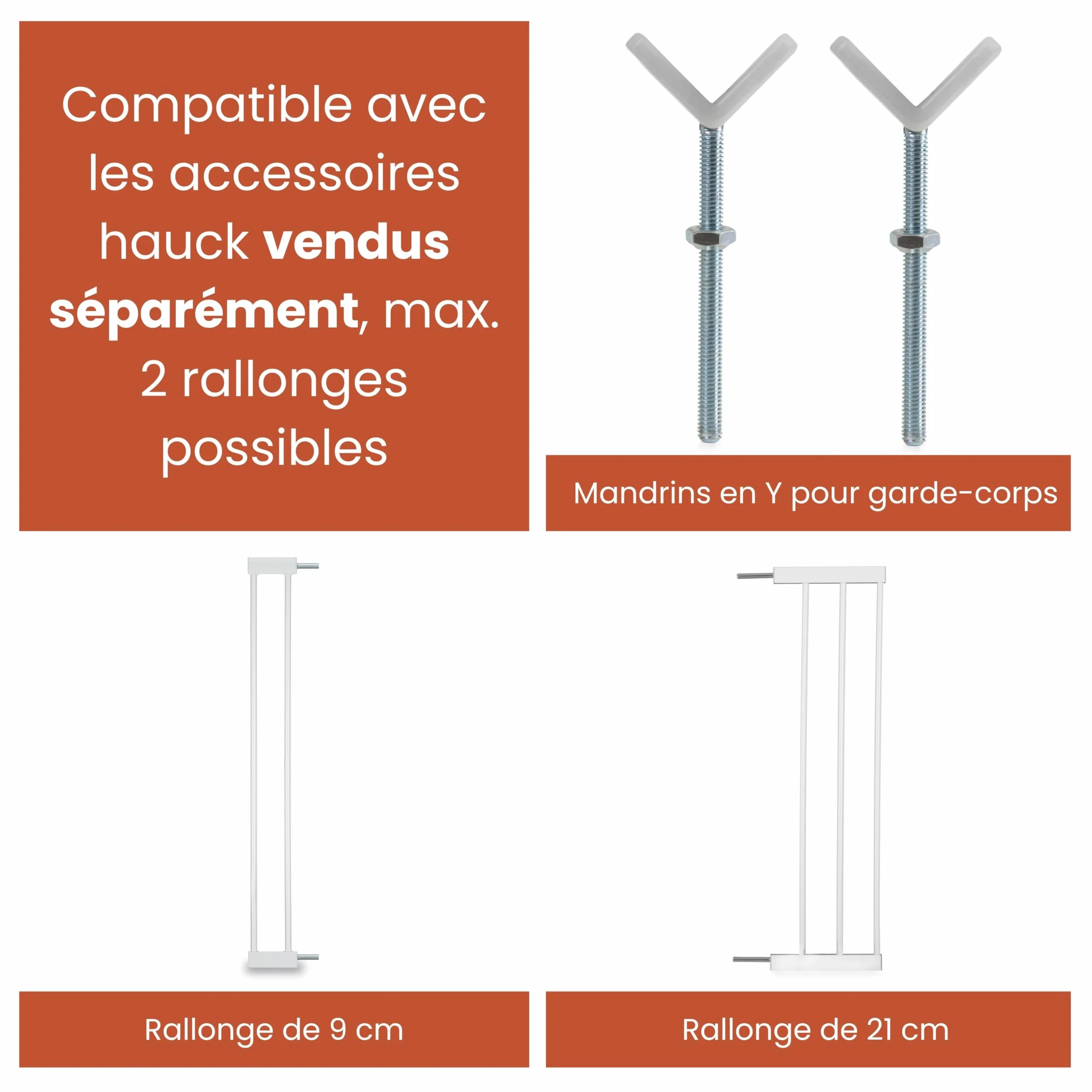 Hauck Barriere de Securite Enfant et Chien Open N Stop 2 Extension 21 cm 96–101 cm 77 cm Blanc