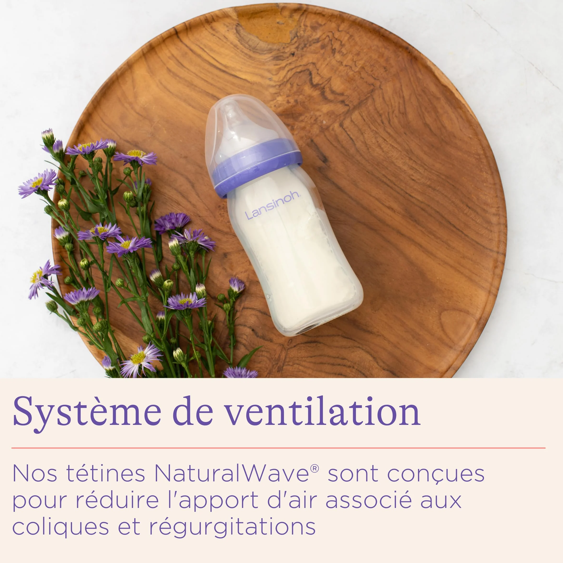 Lansinoh Biberon Verre NaturalWave® 160 ml Tétine Souple Anti-Colique Sans BPA