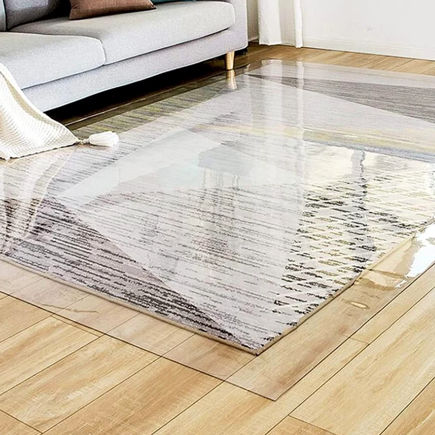 Tapis de Protection pour Sol Dur en PVC Tapis de Sol en Plastique Transparent for Chaise de Bureau, Tapis de Sol en PVC Transparent, imperméable et insonorisé Multi-usages(100 * 120cm)