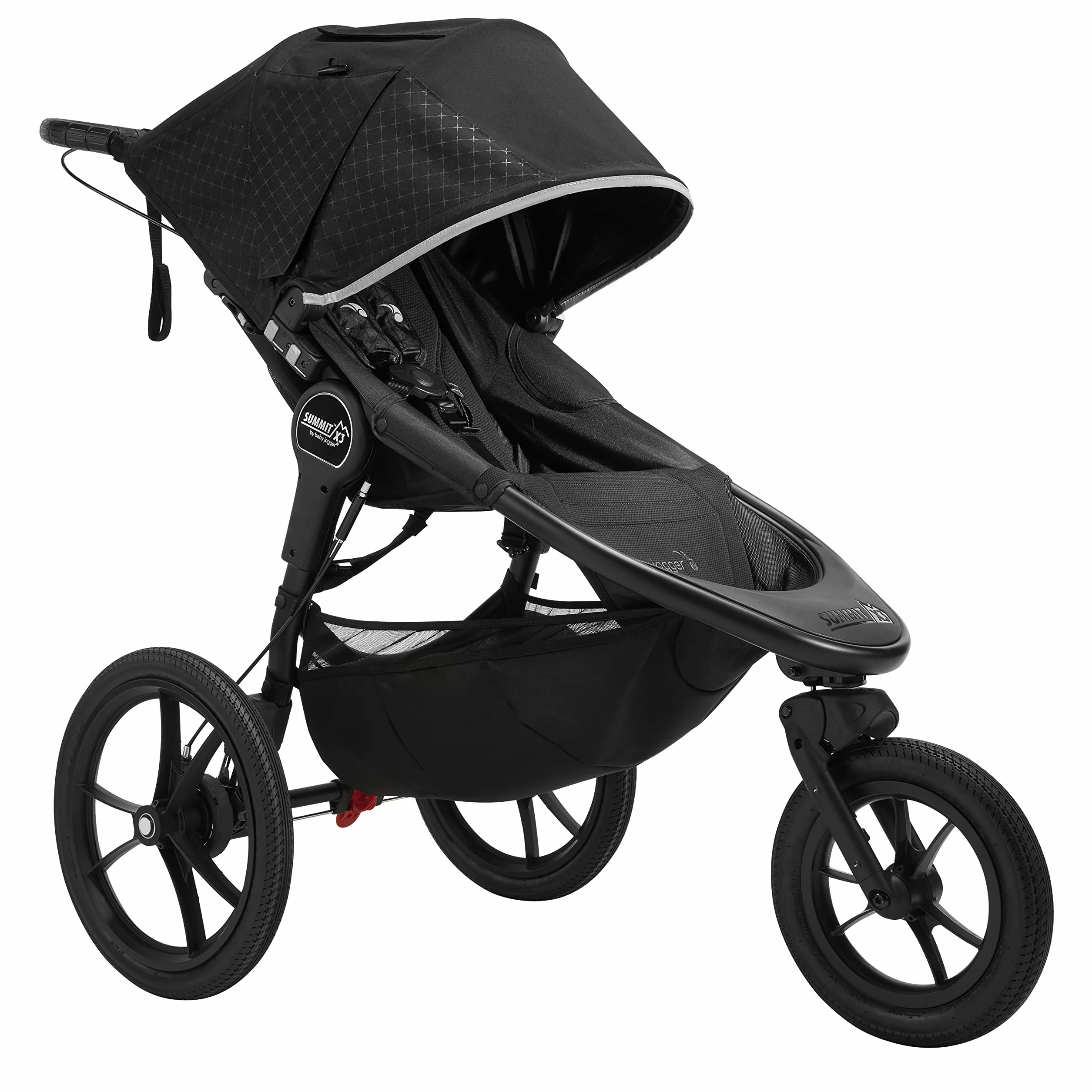 Baby Jogger Summit X3 Poussette de jogging pliable 3 roues frein à main Noir nuit