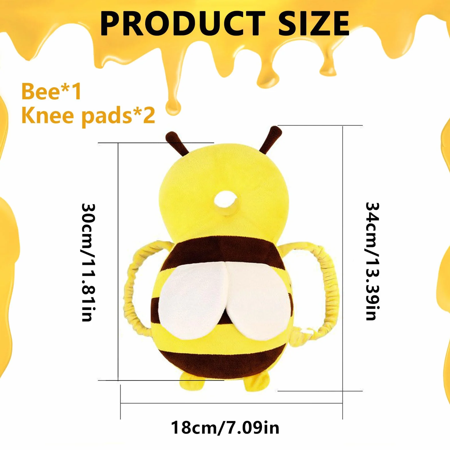 Coussin Anti Chute Bébé Protection Tête Genouillère Abeille